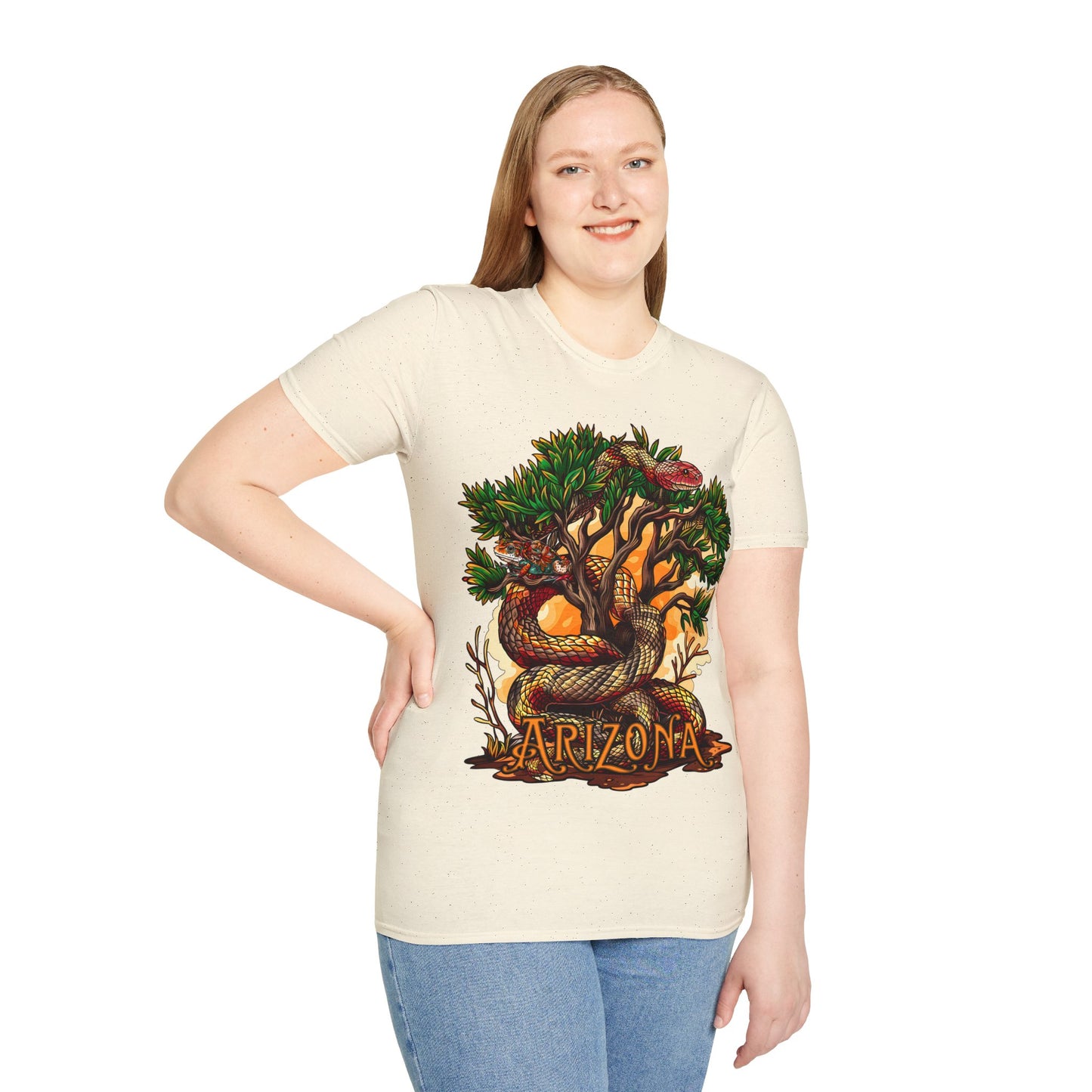 "Detached Disguise" Unisex Softstyle T-Shirt from Adobe Dregs Coffee Stash™