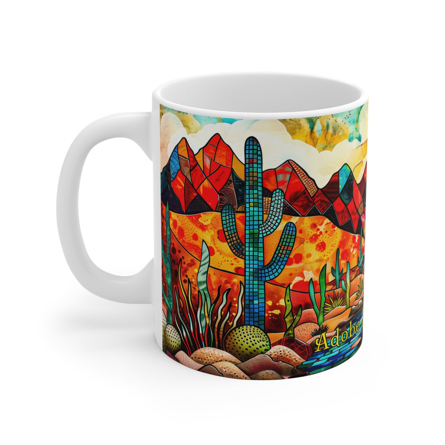 "Cathedral Glass Mountains" 11oz Coffee Mug, from Adobe Dregs Coffee Stash™