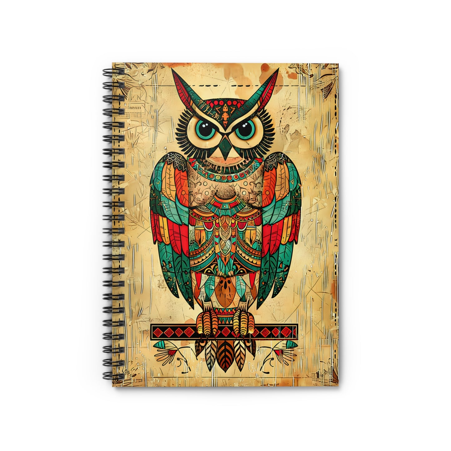 "Owl Feathers" A Journal & Spiral Notebook - Ruled Line From Adobe Dregs Coffee Stash™