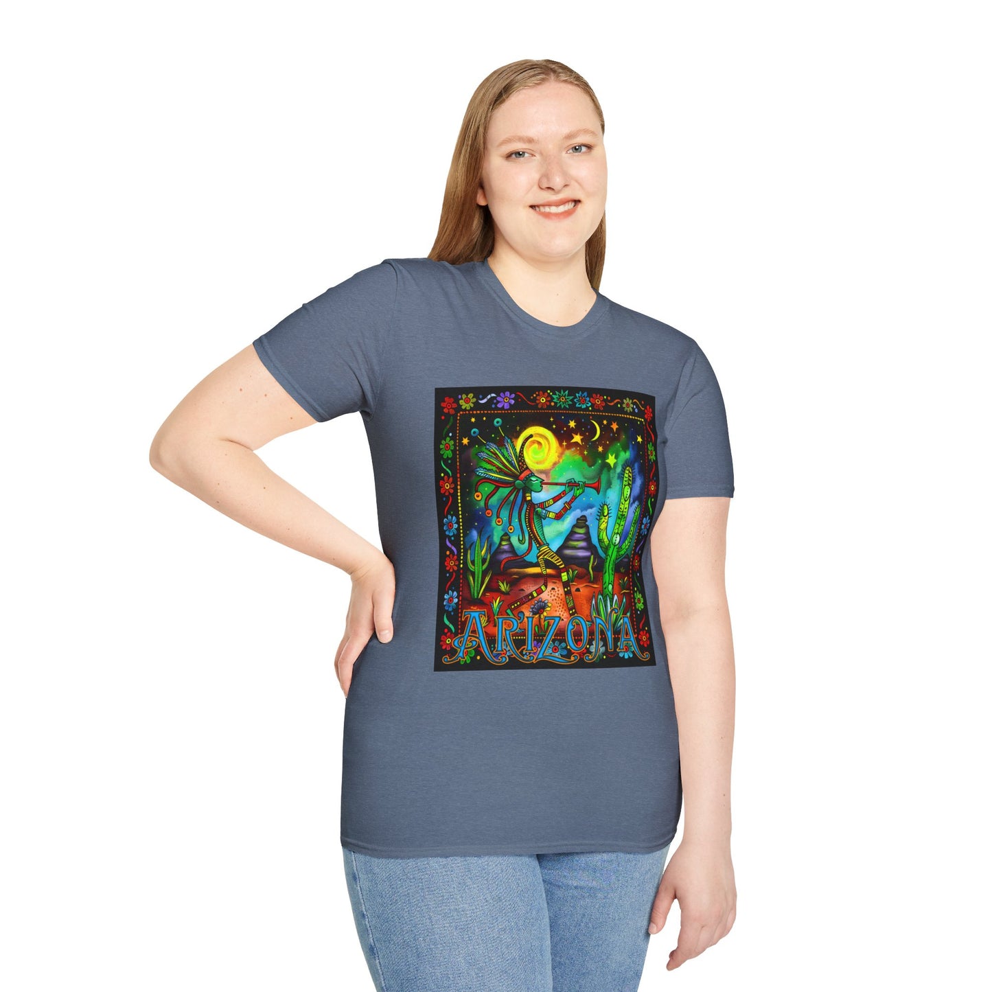 "Saguaro Serenade" Unisex Softstyle T-Shirt from Adobe Dregs Coffee Stash™