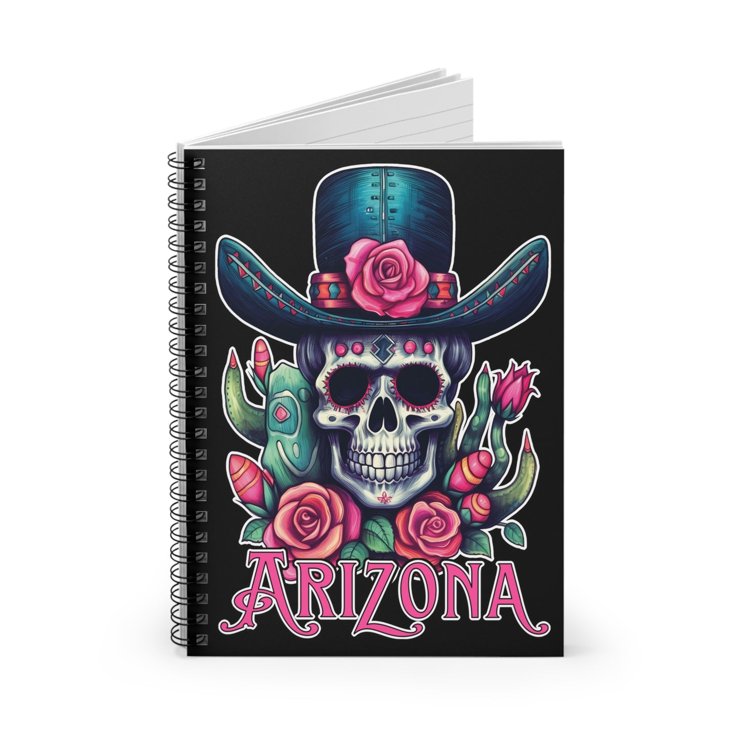 Arizona Sugar Skull Cowboy Spiral Notebook - Ruled Line from Adobe Dregs Coffee Stash™