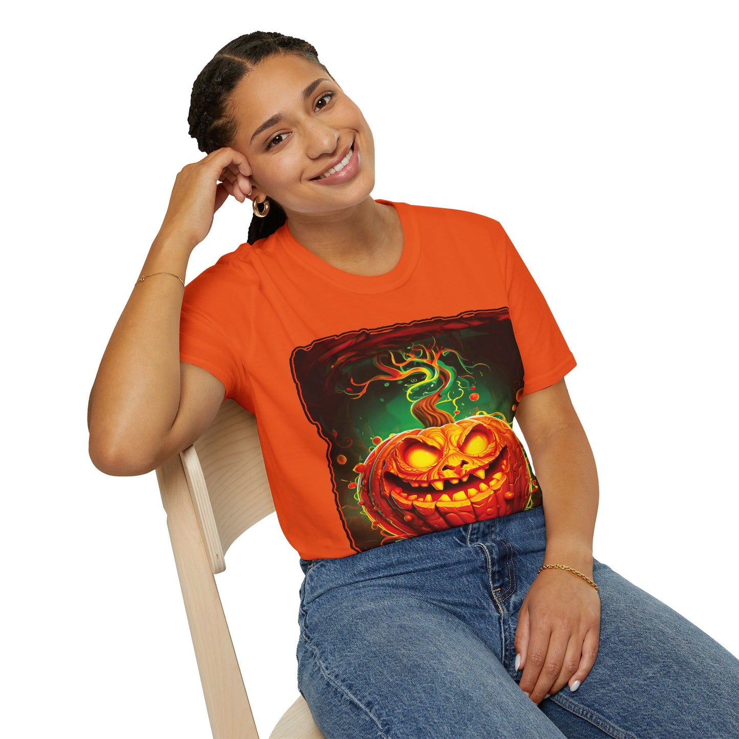 "Beware the Pumpkin Patch..." Unisex Softstyle T-Shirt from Adobe Dregs Coffee Stash™