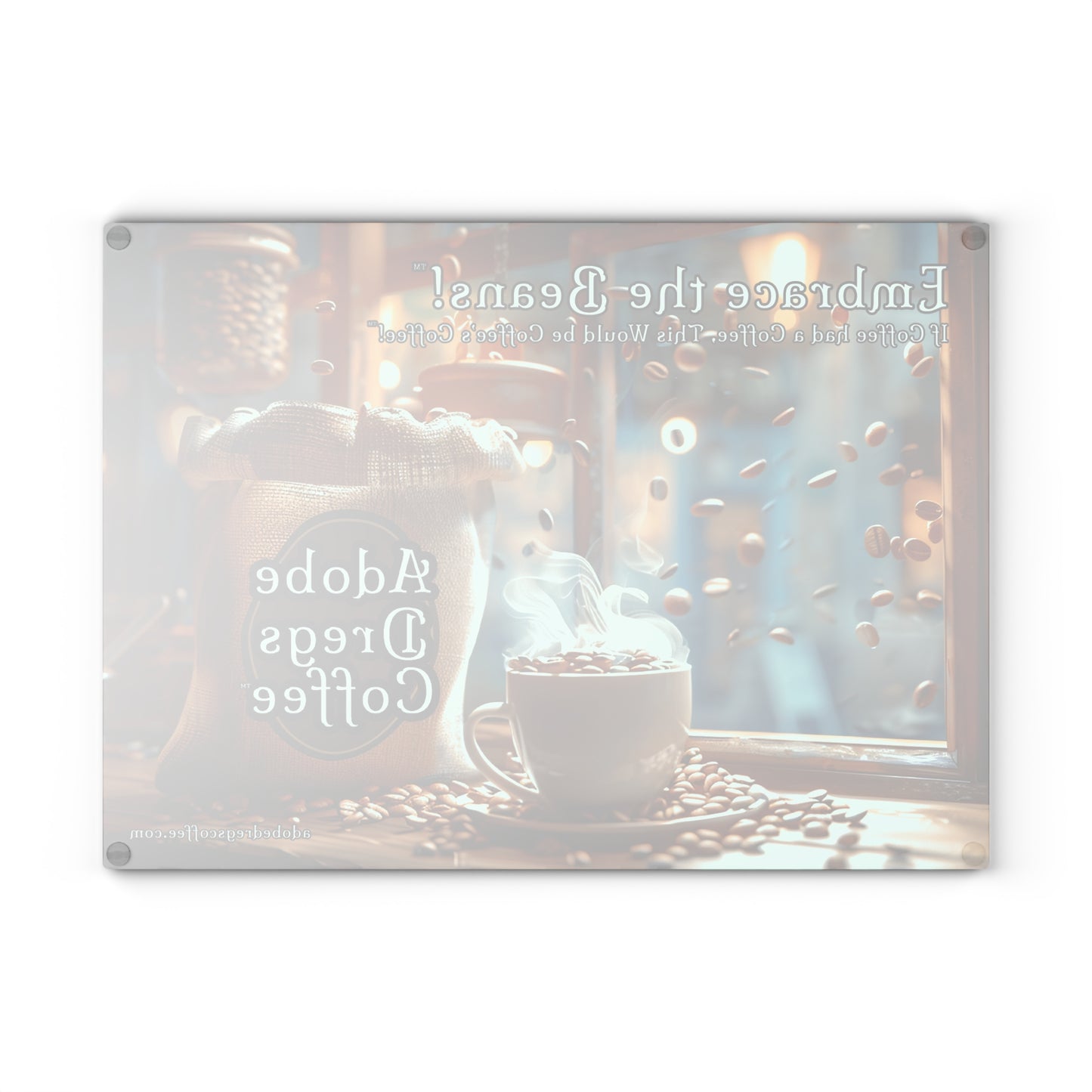 Glass Cutting Board from Adobe Dregs Coffee™ (Available in 2 sizes)