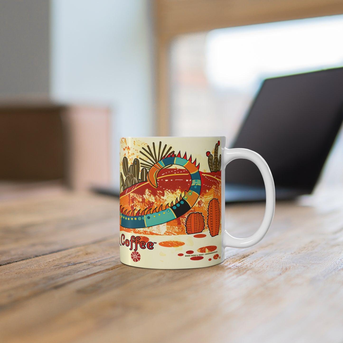 "Camoflizard" 11oz Coffee Mug, from Adobe Dregs Coffee Stash™