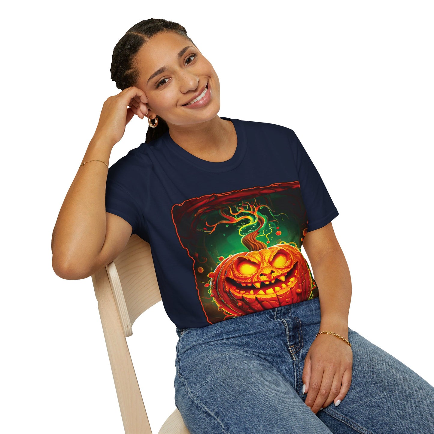 "Beware the Pumpkin Patch..." Unisex Softstyle T-Shirt from Adobe Dregs Coffee Stash™