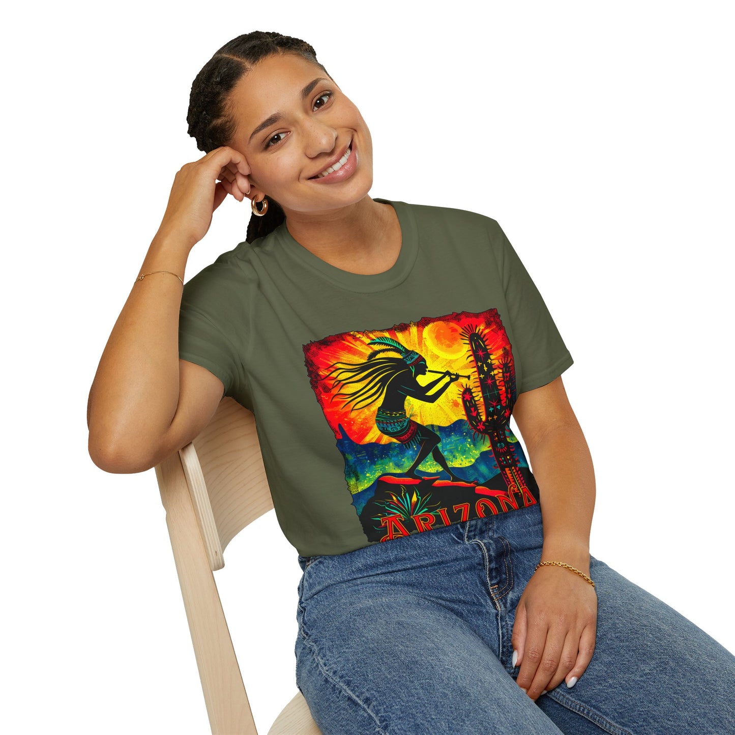 "Sunset Anthem" Unisex Softstyle T-Shirt from Adobe Dregs Coffee Stash™