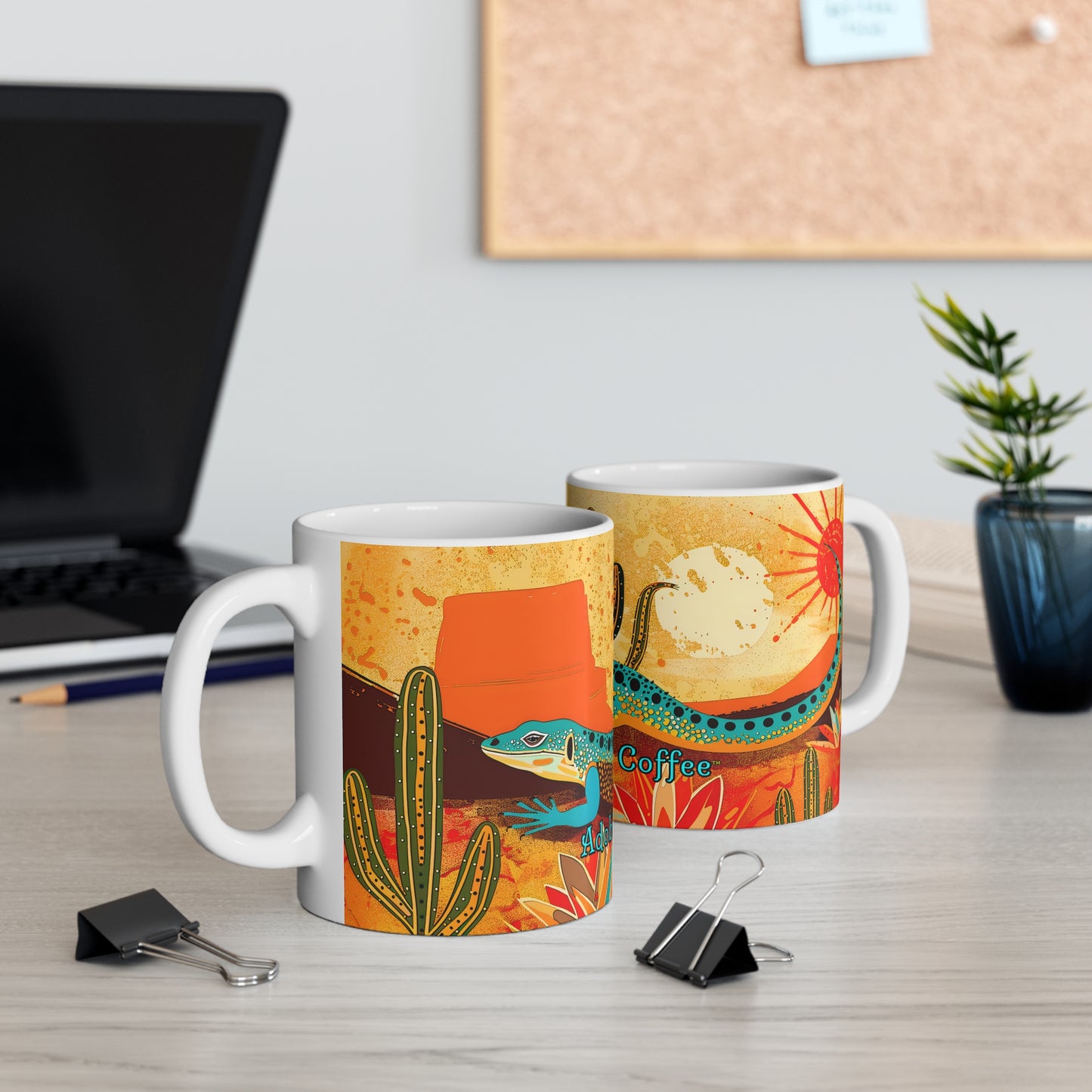 "Itza Lizard" 11oz Coffee Mug, from Adobe Dregs Coffee Stash™