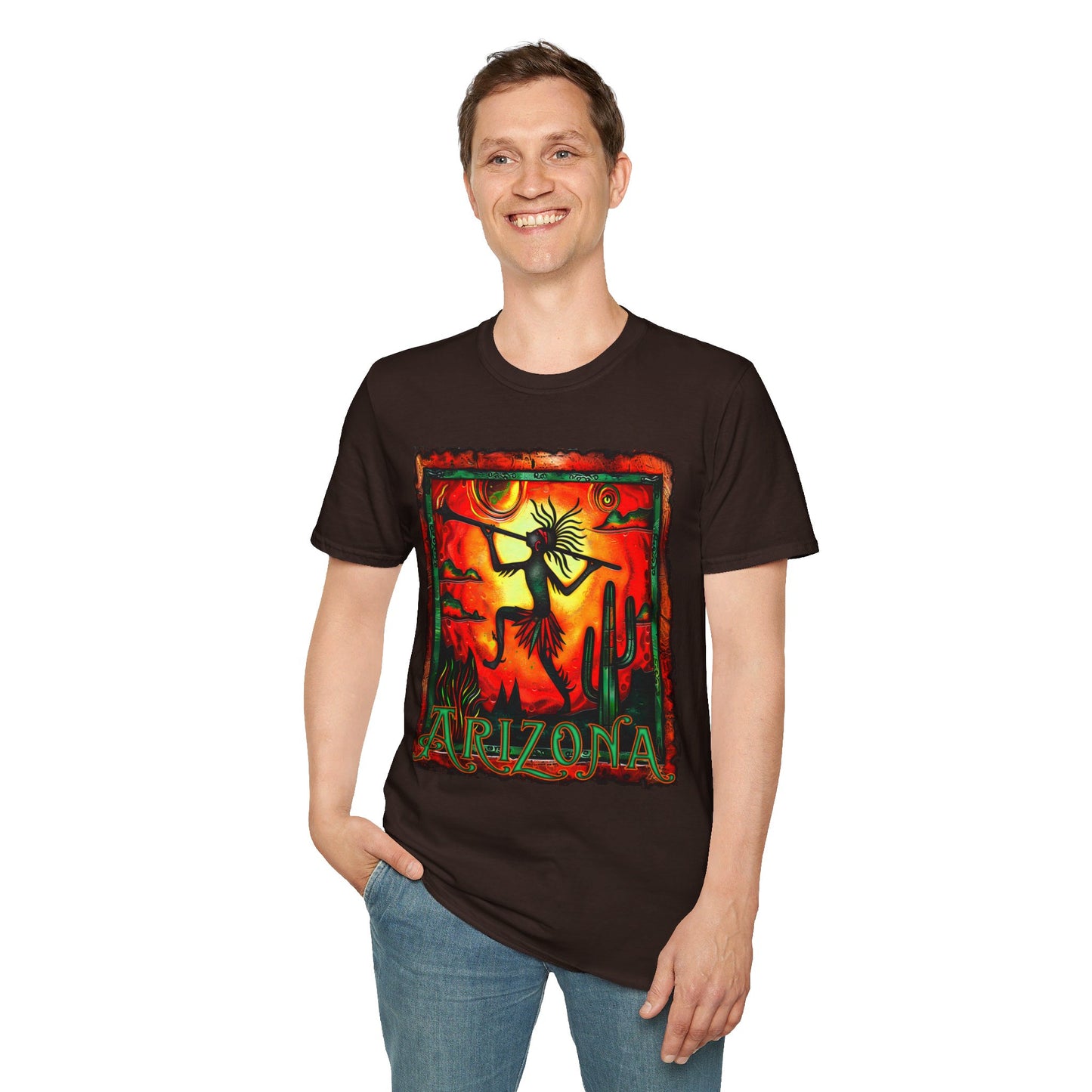 "The Hunter" Unisex Softstyle T-Shirt from Adobe Dregs Coffee Stash™