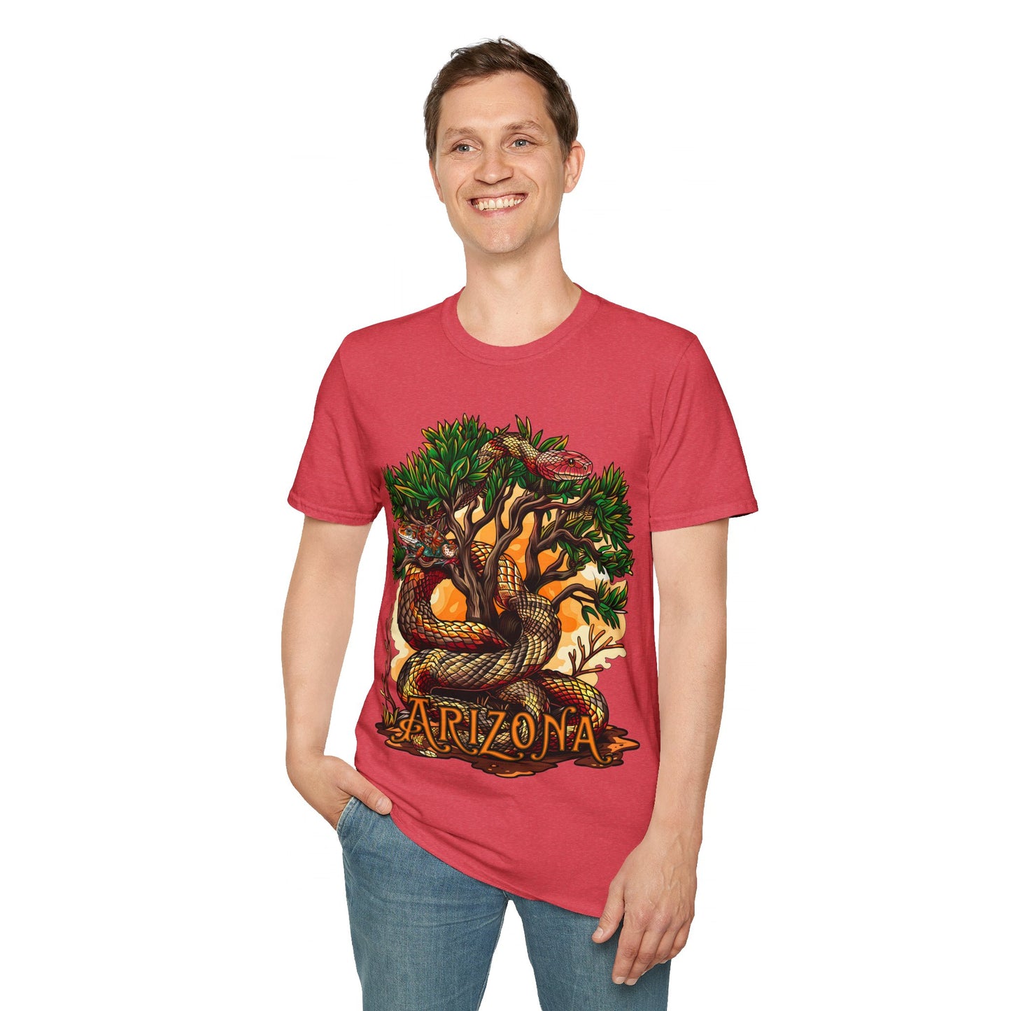 "Detached Disguise" Unisex Softstyle T-Shirt from Adobe Dregs Coffee Stash™