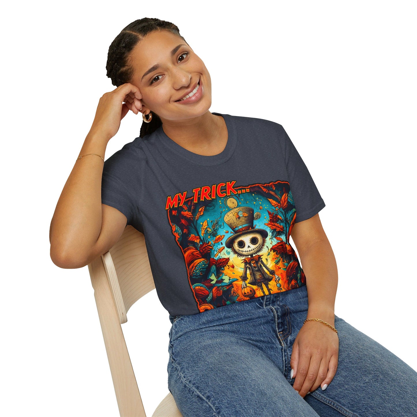 "My Trick...Your Treat!" Unisex Softstyle T-Shirt from Adobe Dregs Coffee Stash™