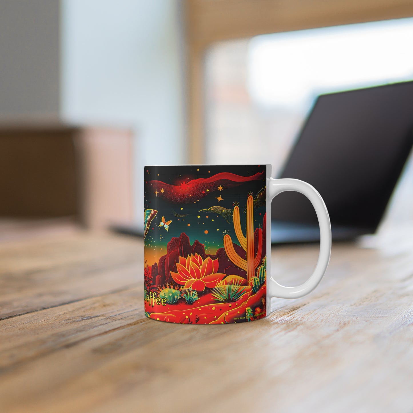 "Twilight Flutterby" 11oz Coffee Mug, from Adobe Dregs Coffee Stash™