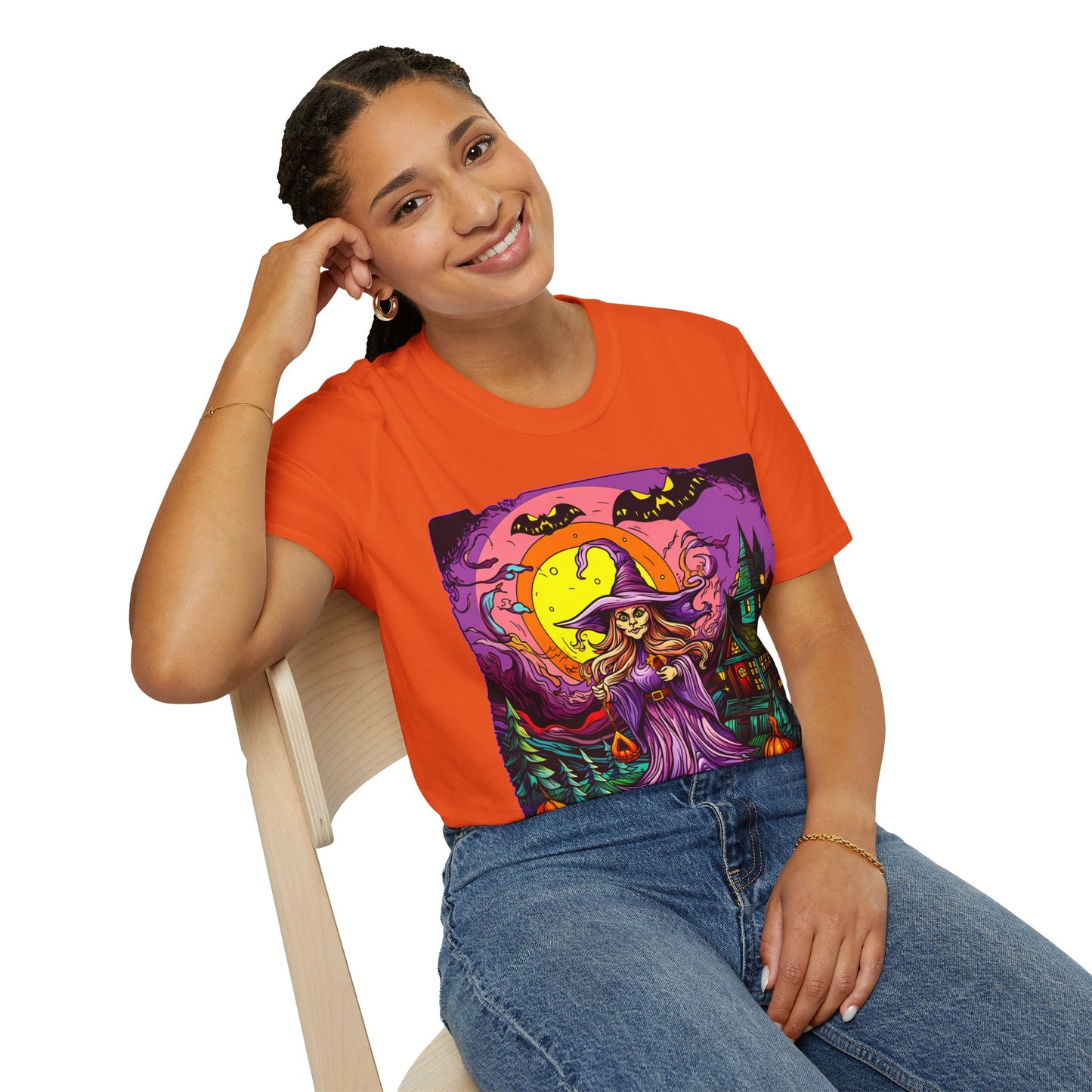 "Trick? Treat? Either Way, I Win!" Unisex Softstyle T-Shirt from Adobe Dregs Coffee Stash™