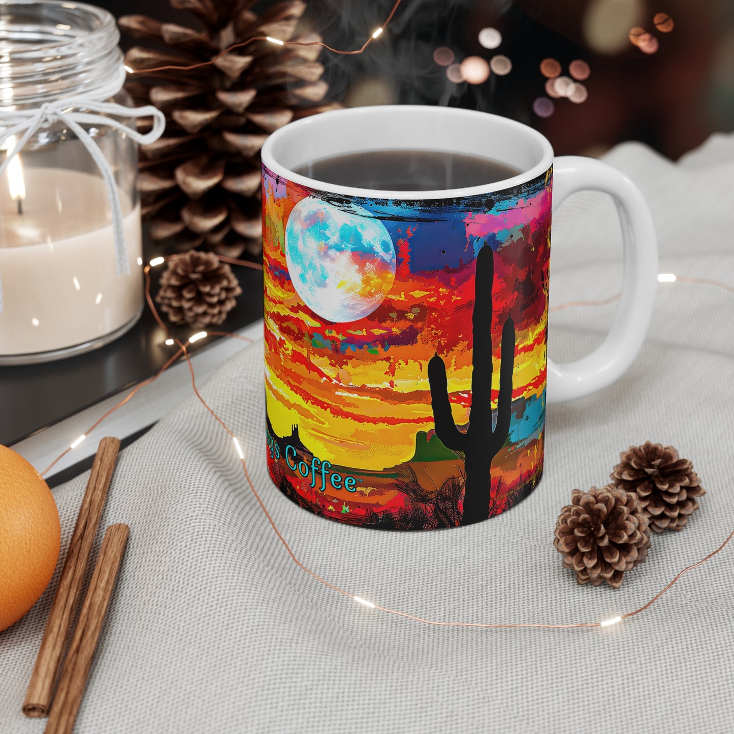 "Lunar Ceremony" 11oz Coffee Mug, from Adobe Dregs Coffee Stash™