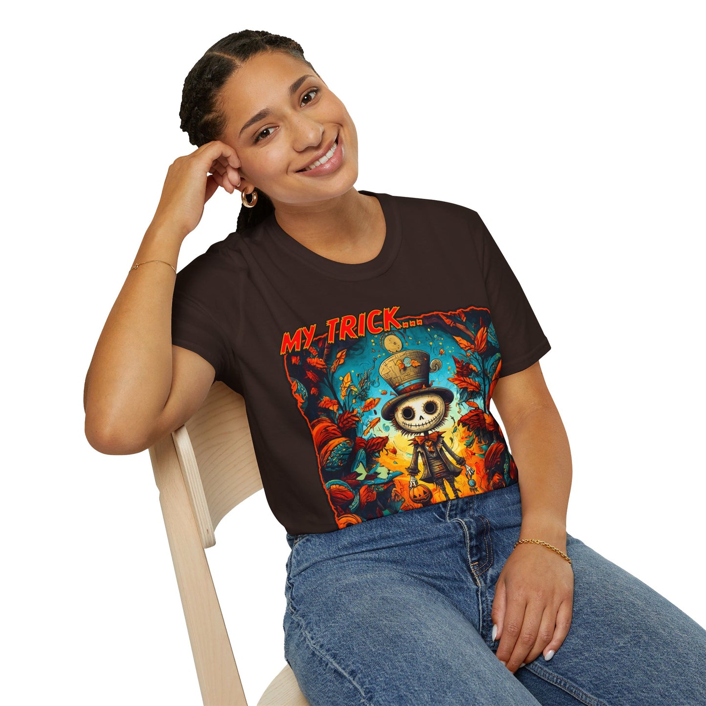 "My Trick...Your Treat!" Unisex Softstyle T-Shirt from Adobe Dregs Coffee Stash™