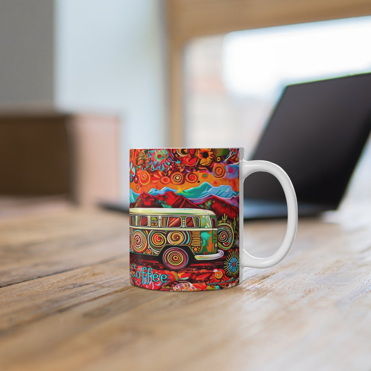 "Hippy Trips" 11oz Coffee Mug, from Adobe Dregs Coffee Stash™