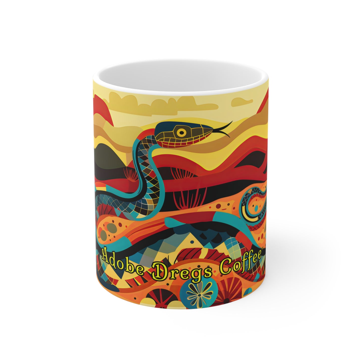 "Mosaic Rattler" 11oz Coffee Mug, from Adobe Dregs Coffee Stash™