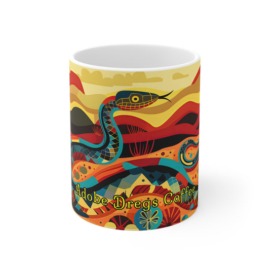 "Mosaic Rattler" 11oz Coffee Mug, from Adobe Dregs Coffee Stash™