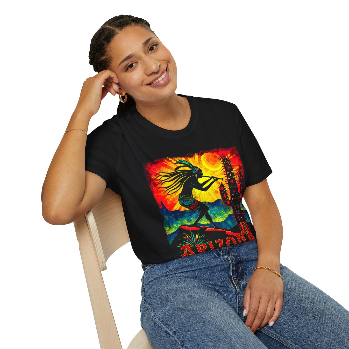 "Sunset Anthem" Unisex Softstyle T-Shirt from Adobe Dregs Coffee Stash™