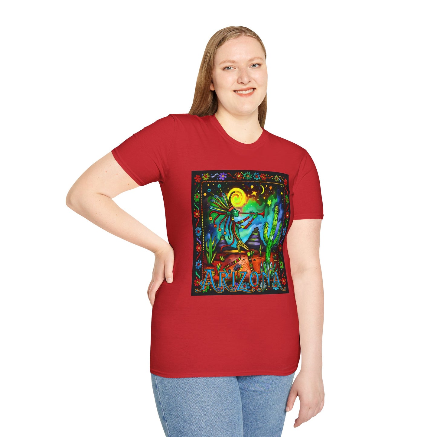 "Saguaro Serenade" Unisex Softstyle T-Shirt from Adobe Dregs Coffee Stash™