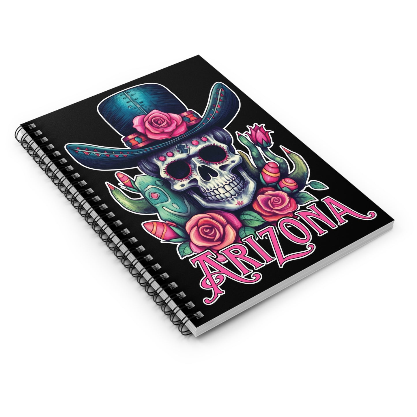 Arizona Sugar Skull Cowboy Spiral Notebook - Ruled Line from Adobe Dregs Coffee Stash™