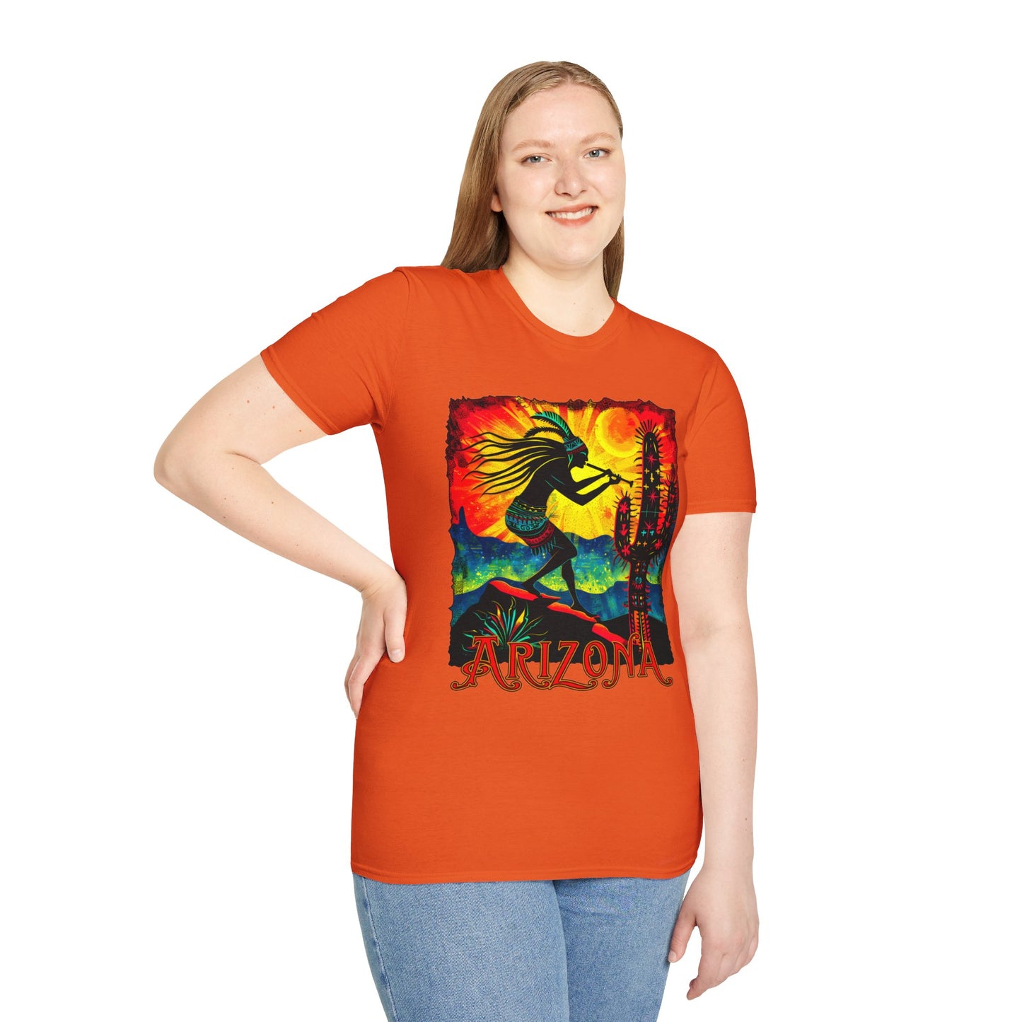 "Sunset Anthem" Unisex Softstyle T-Shirt from Adobe Dregs Coffee Stash™