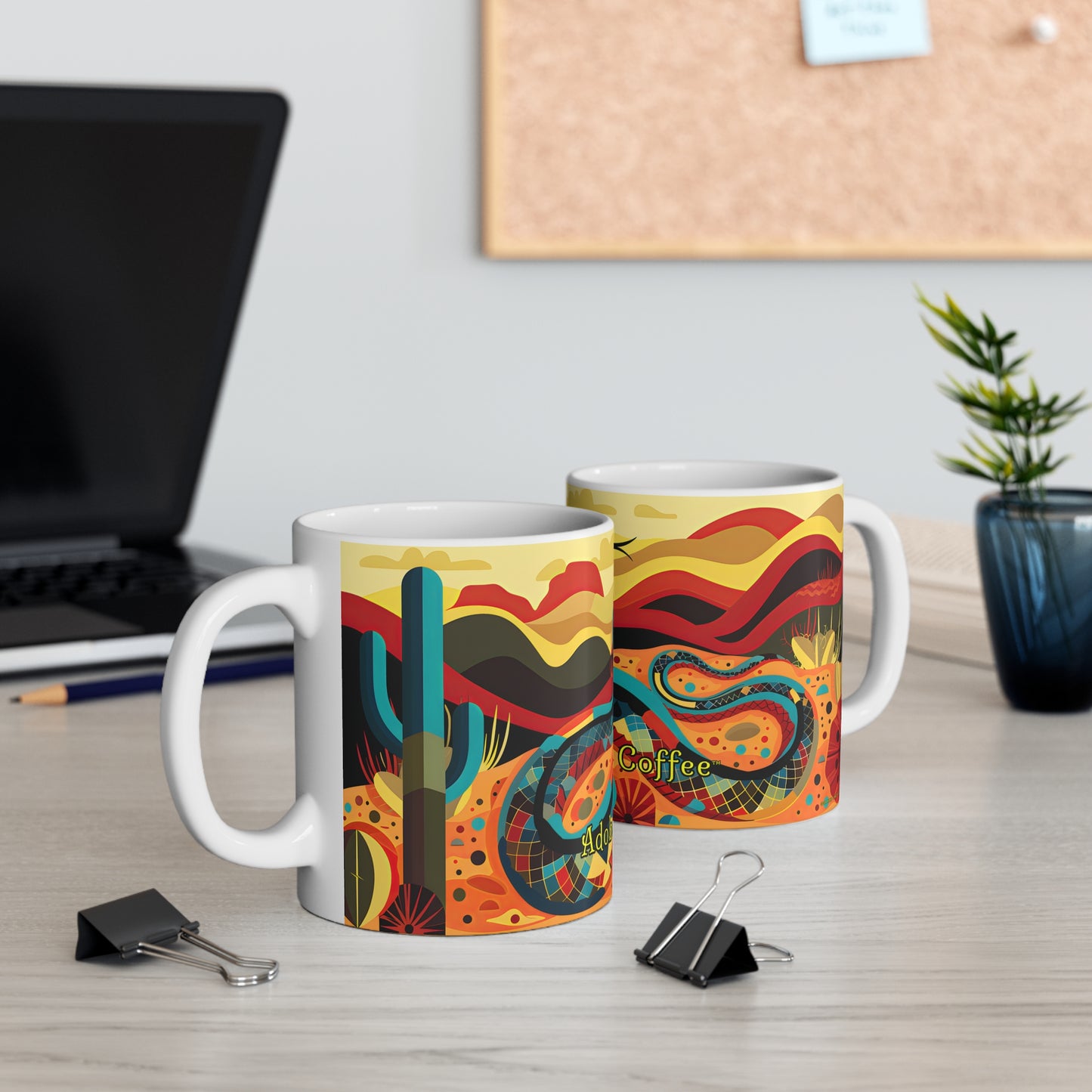 "Mosaic Rattler" 11oz Coffee Mug, from Adobe Dregs Coffee Stash™