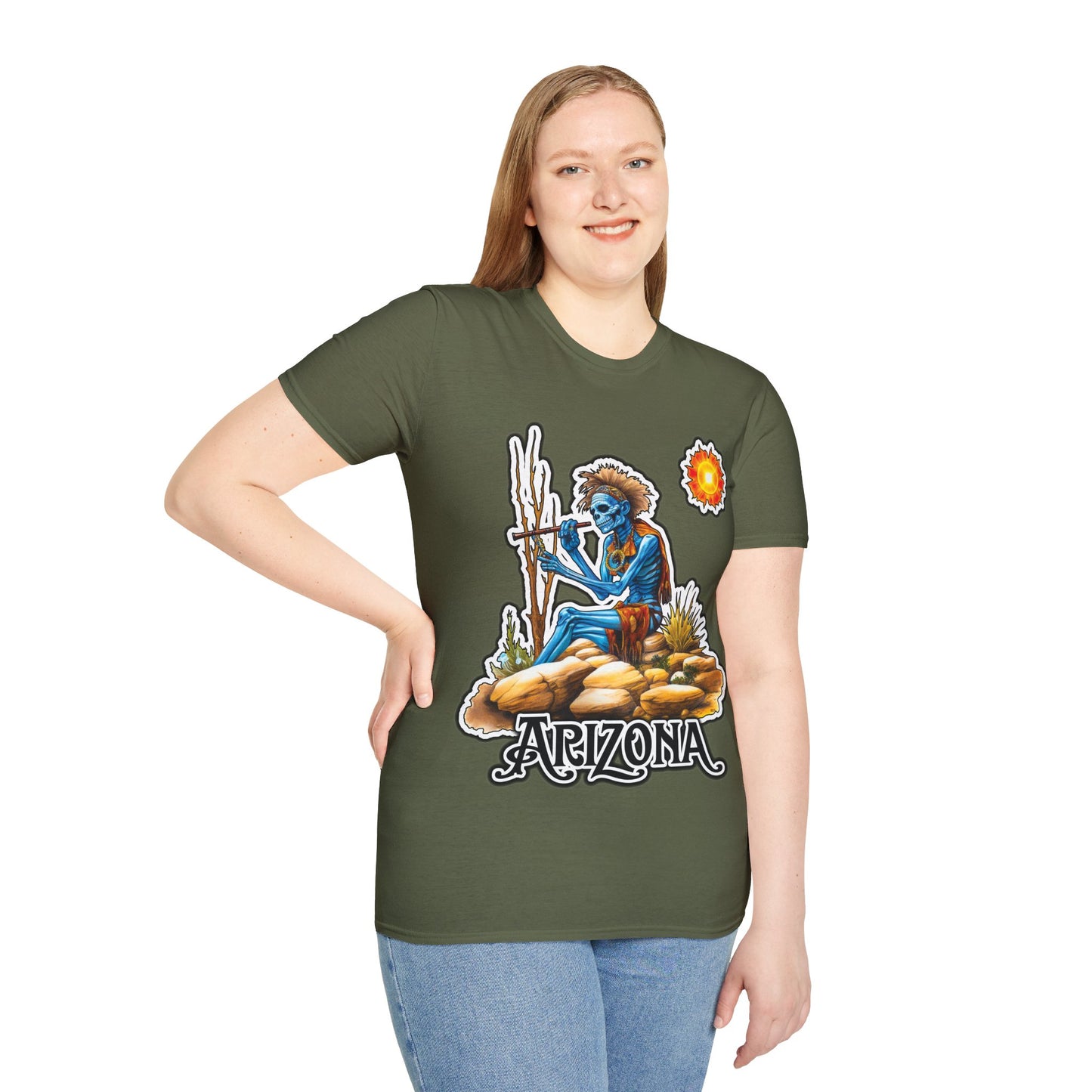 "Fun in the Arizona Sun!" Unisex Softstyle T-Shirt from Adobe Dregs Coffee Stash™