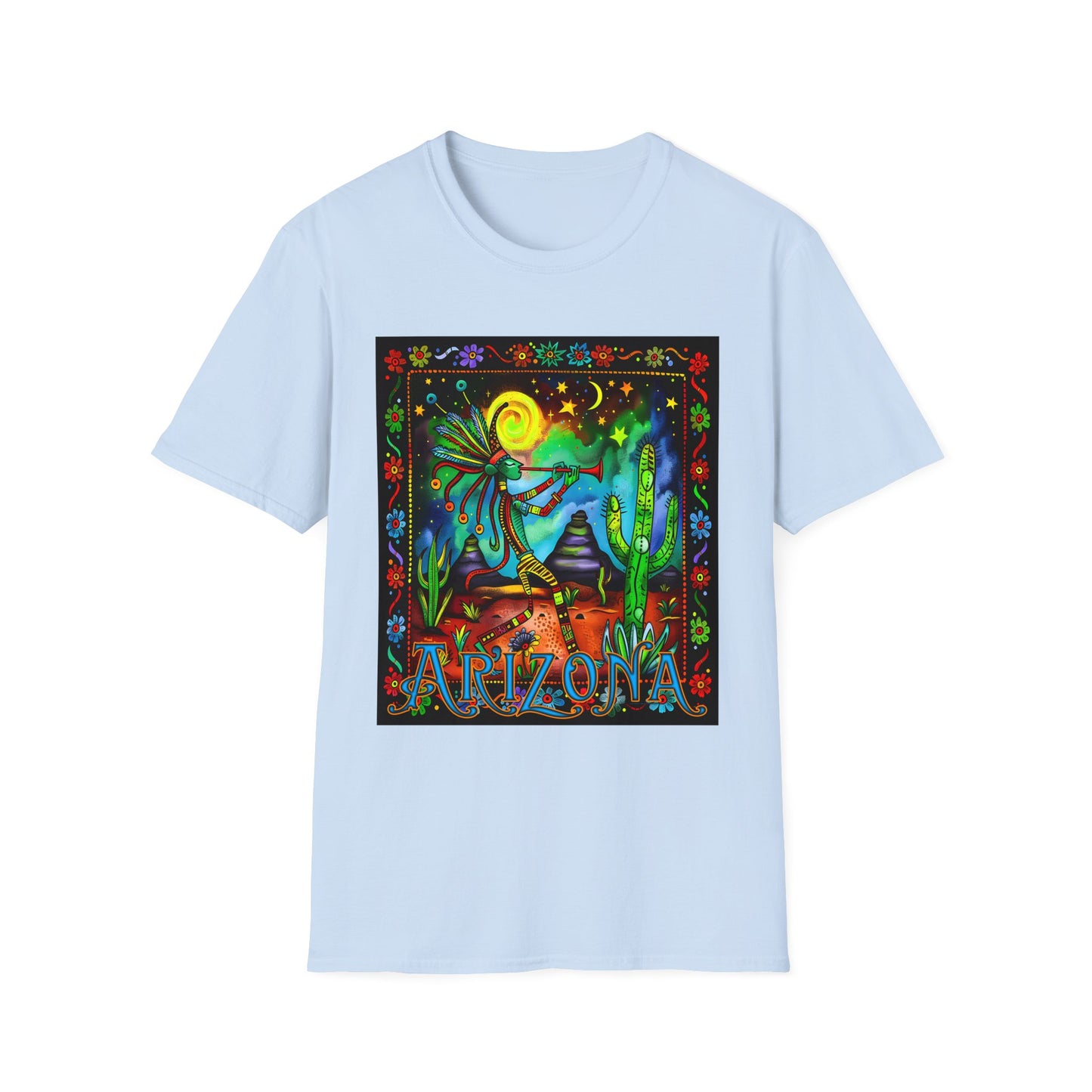 "Saguaro Serenade" Unisex Softstyle T-Shirt from Adobe Dregs Coffee Stash™