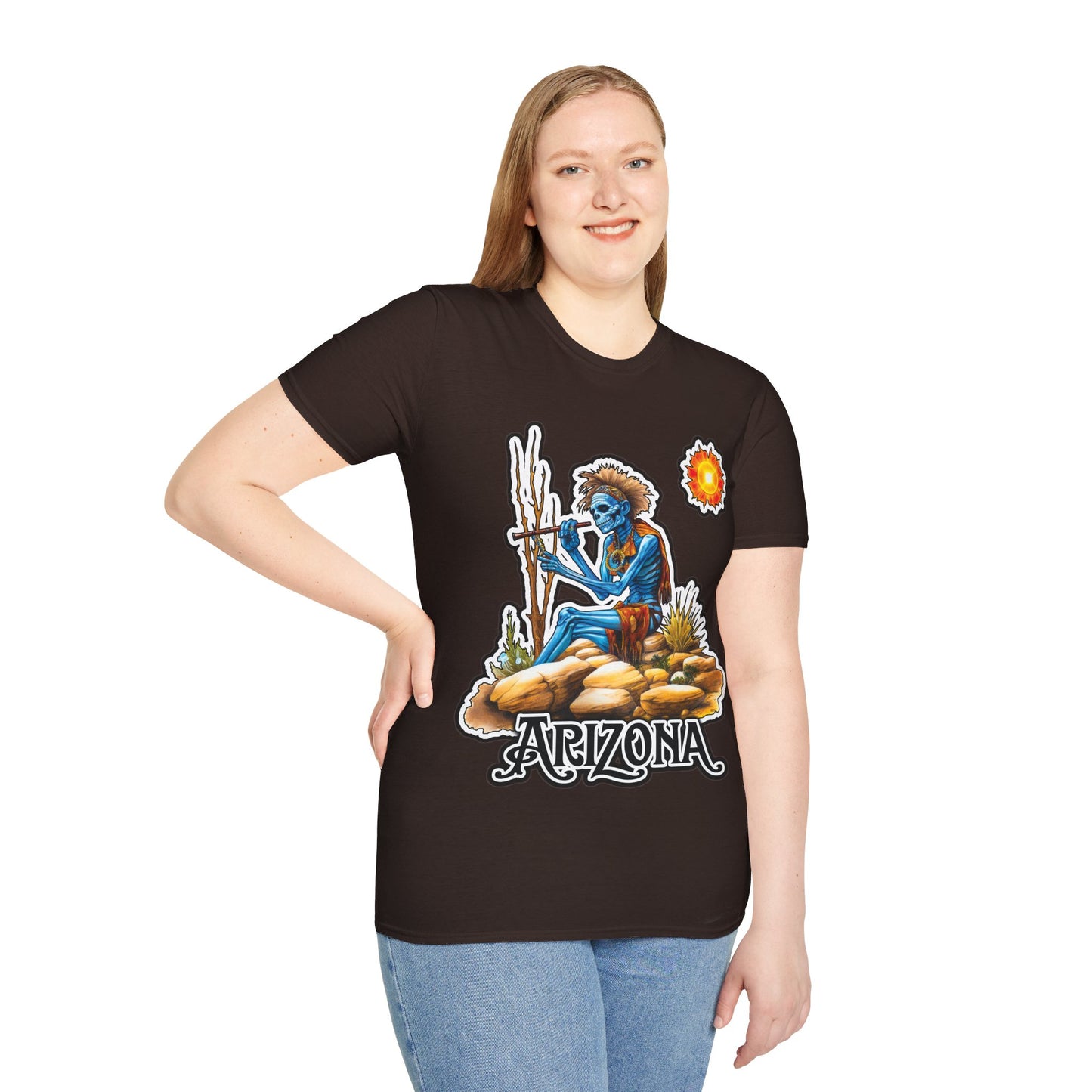 "Fun in the Arizona Sun!" Unisex Softstyle T-Shirt from Adobe Dregs Coffee Stash™