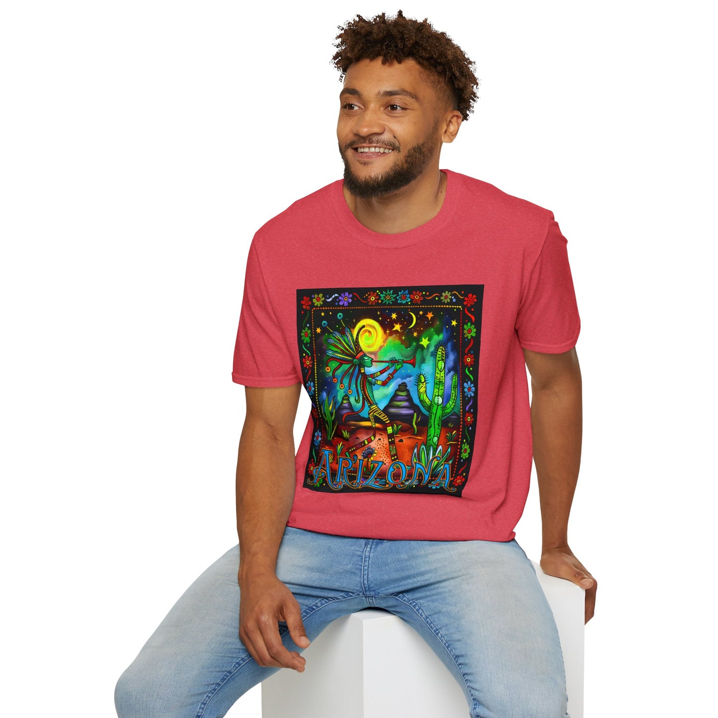 "Saguaro Serenade" Unisex Softstyle T-Shirt from Adobe Dregs Coffee Stash™