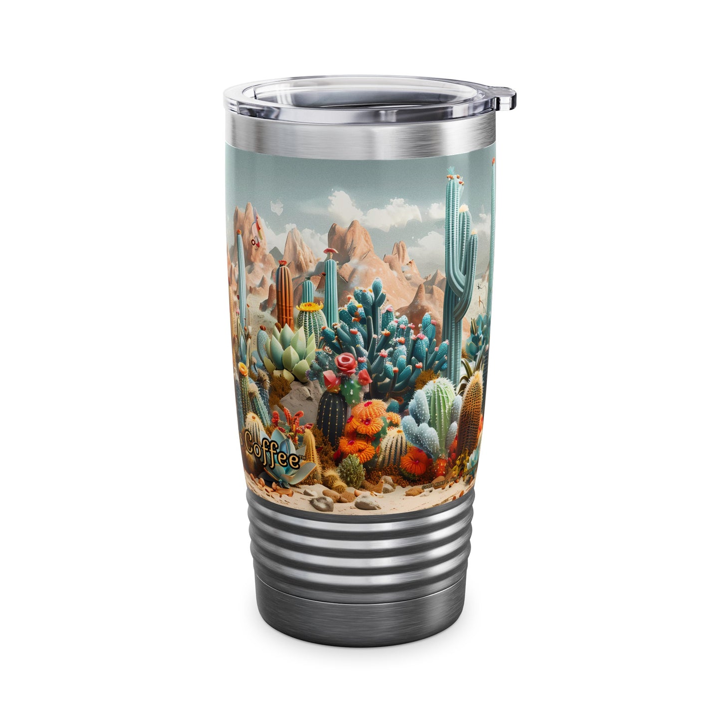 Desert Cacti from Adobe Dregs Coffee: Ringneck Tumbler, 20oz