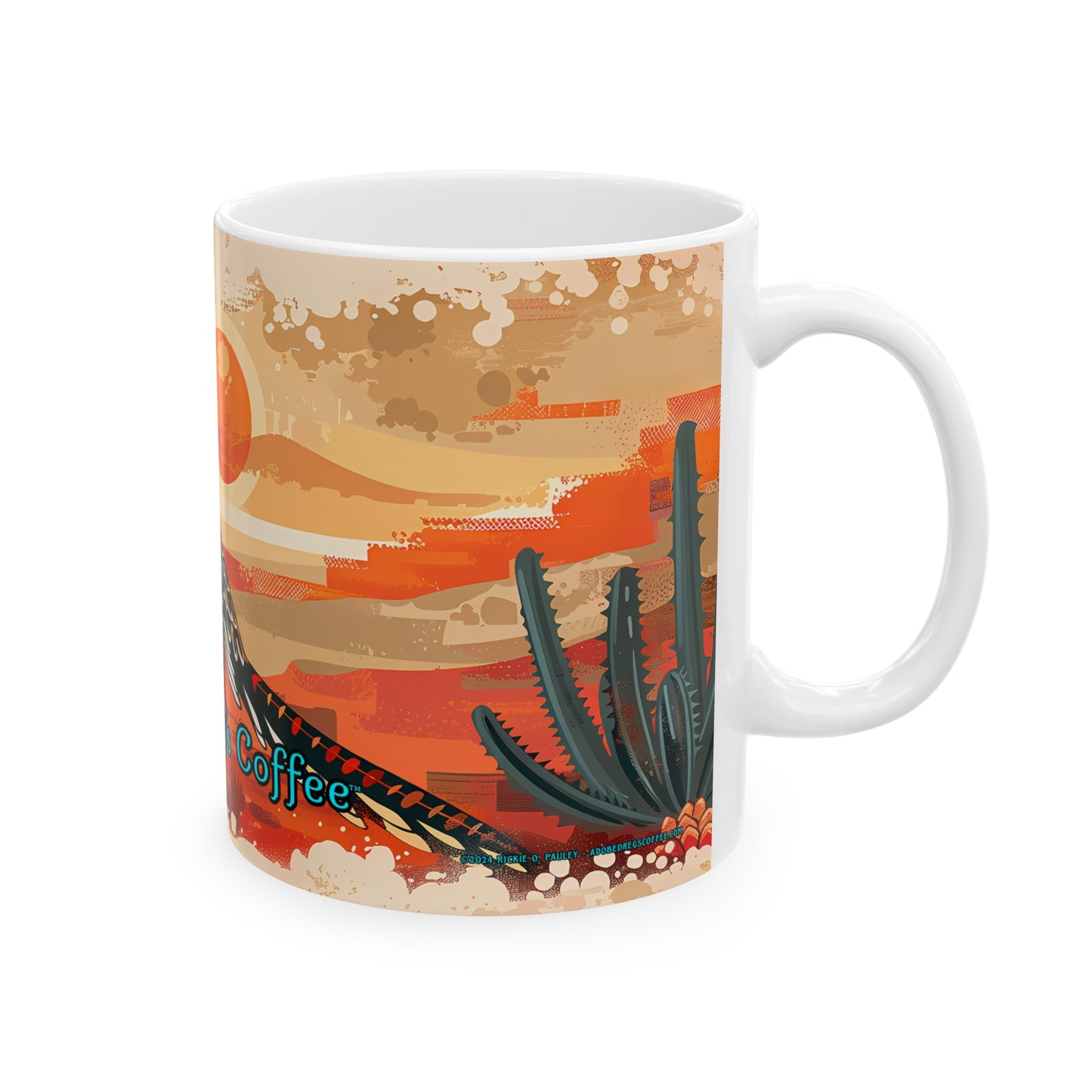 Roadrunner Show-Off: Adobe Dregs Coffee Ceramic Mug, 11oz