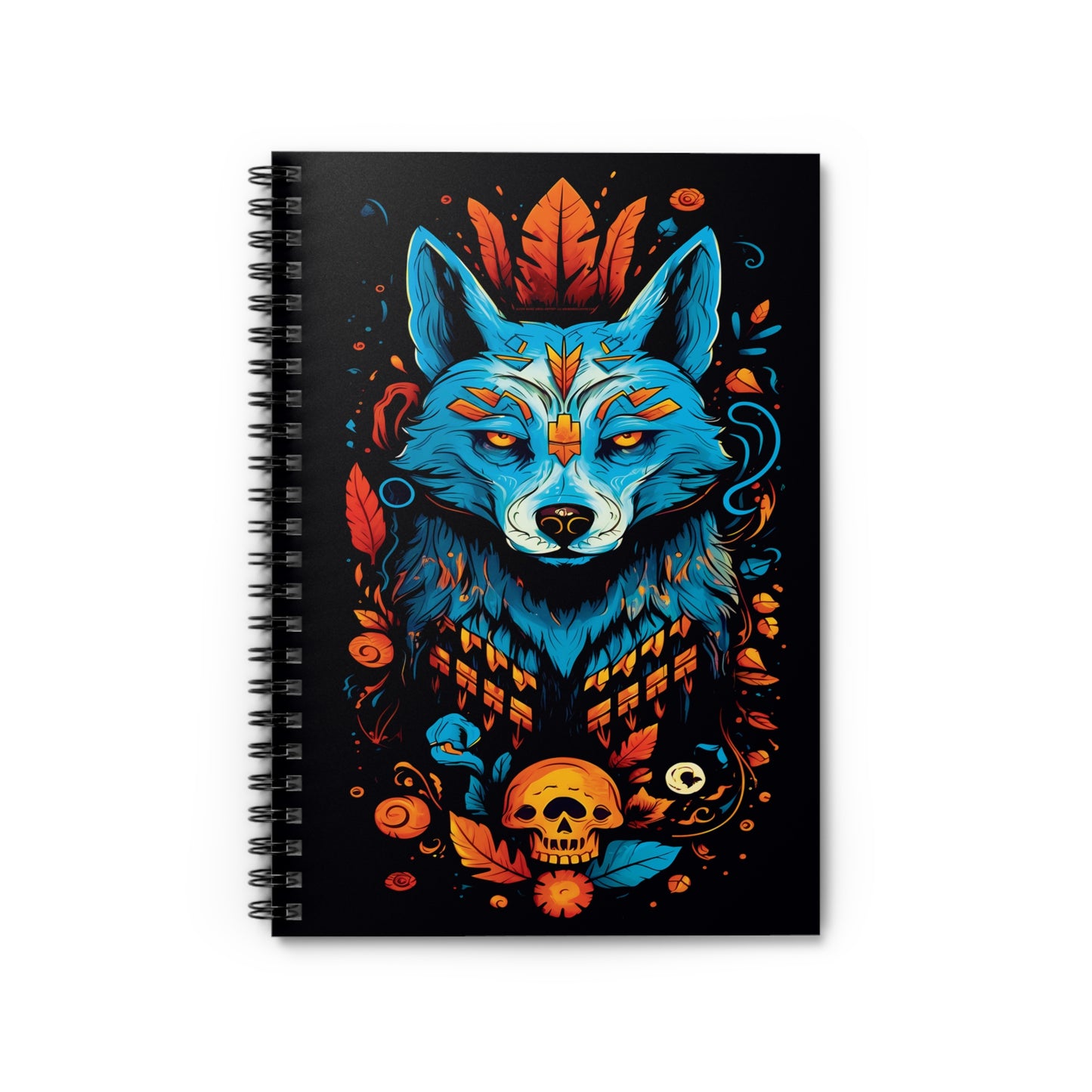 Wolf Design Spiral Notebook - Ruled Line by Adobe Dregs Coffee Stash™