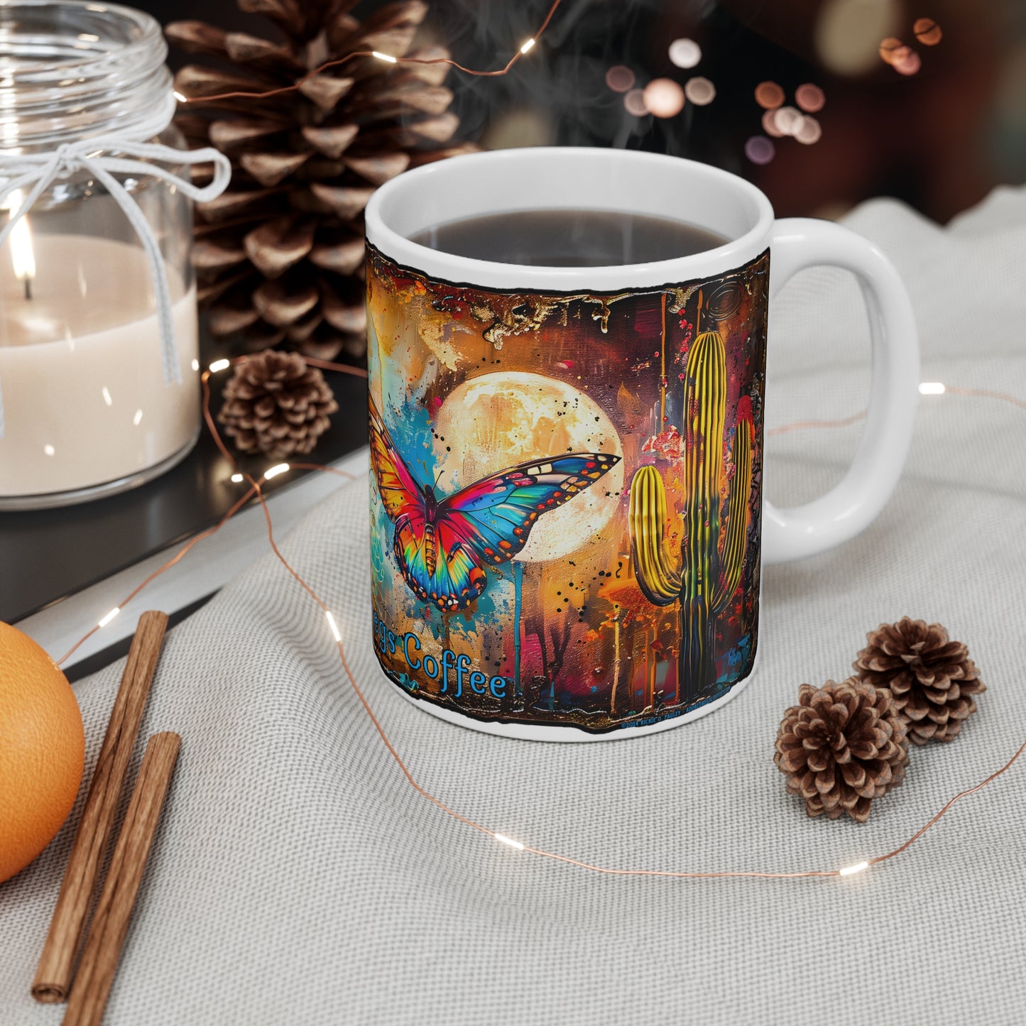 "Butterfly Dreams" 11oz Coffee Mug, from Adobe Dregs Coffee Stash™