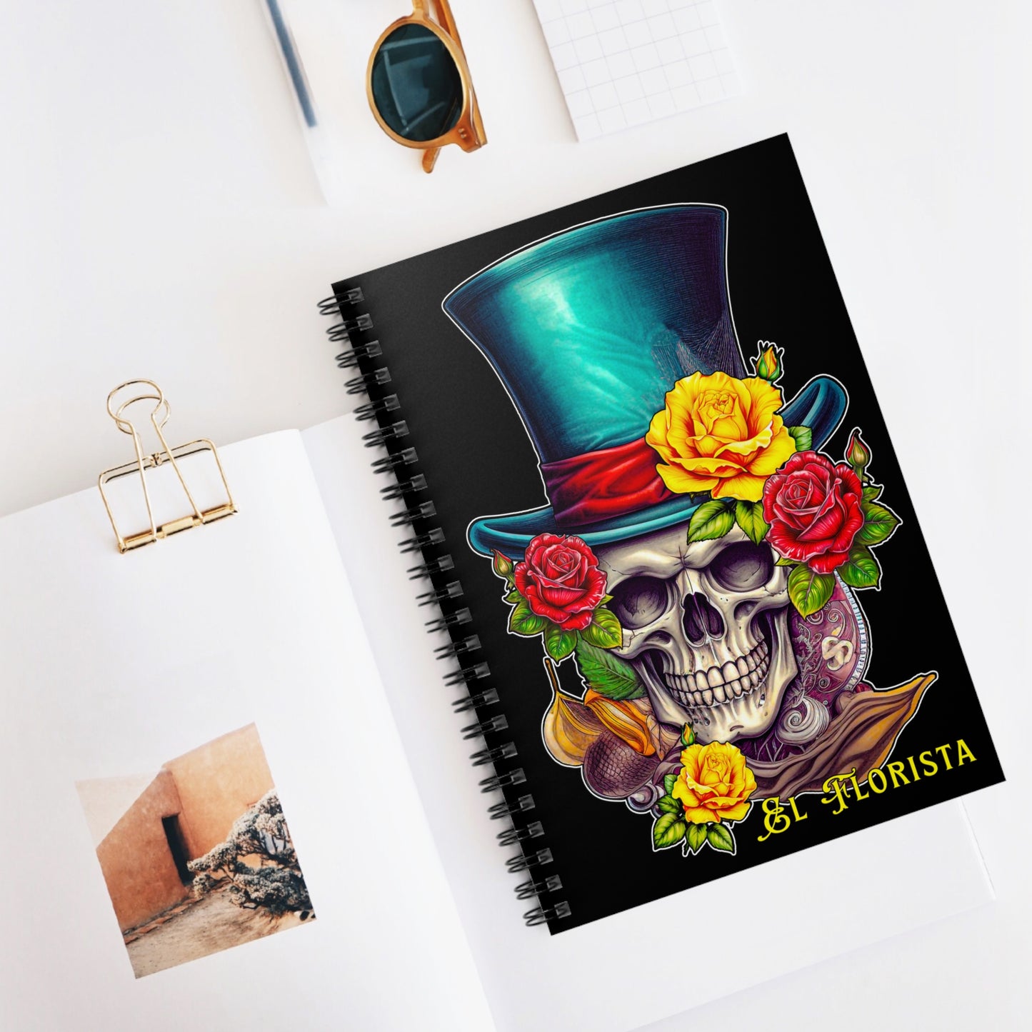 "El Florista" (The Florist) Spiral Notebook - Ruled Line from Adobe Dregs Coffee Stash™