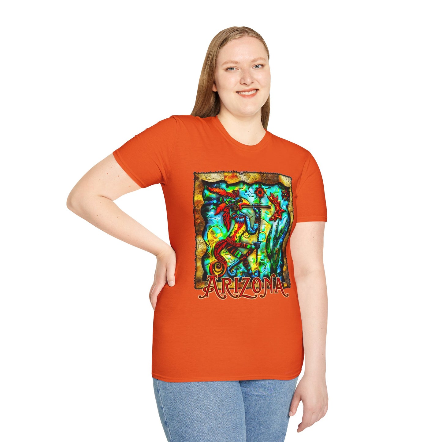 "Masked Entity" Unisex Softstyle T-Shirt from Adobe Dregs Coffee Stash™