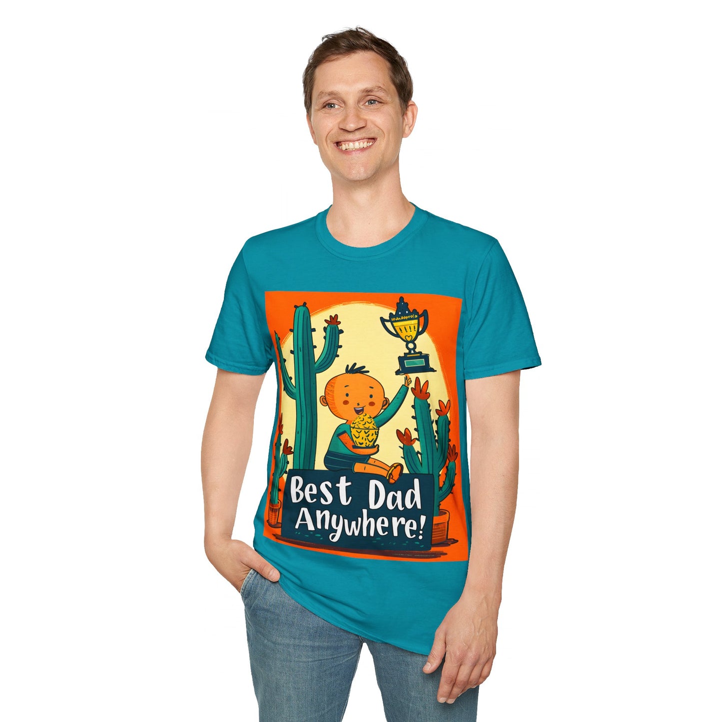 "Best Dad Anywhere!" Unisex Softstyle T-Shirt from Adobe Dregs Coffee Stash™