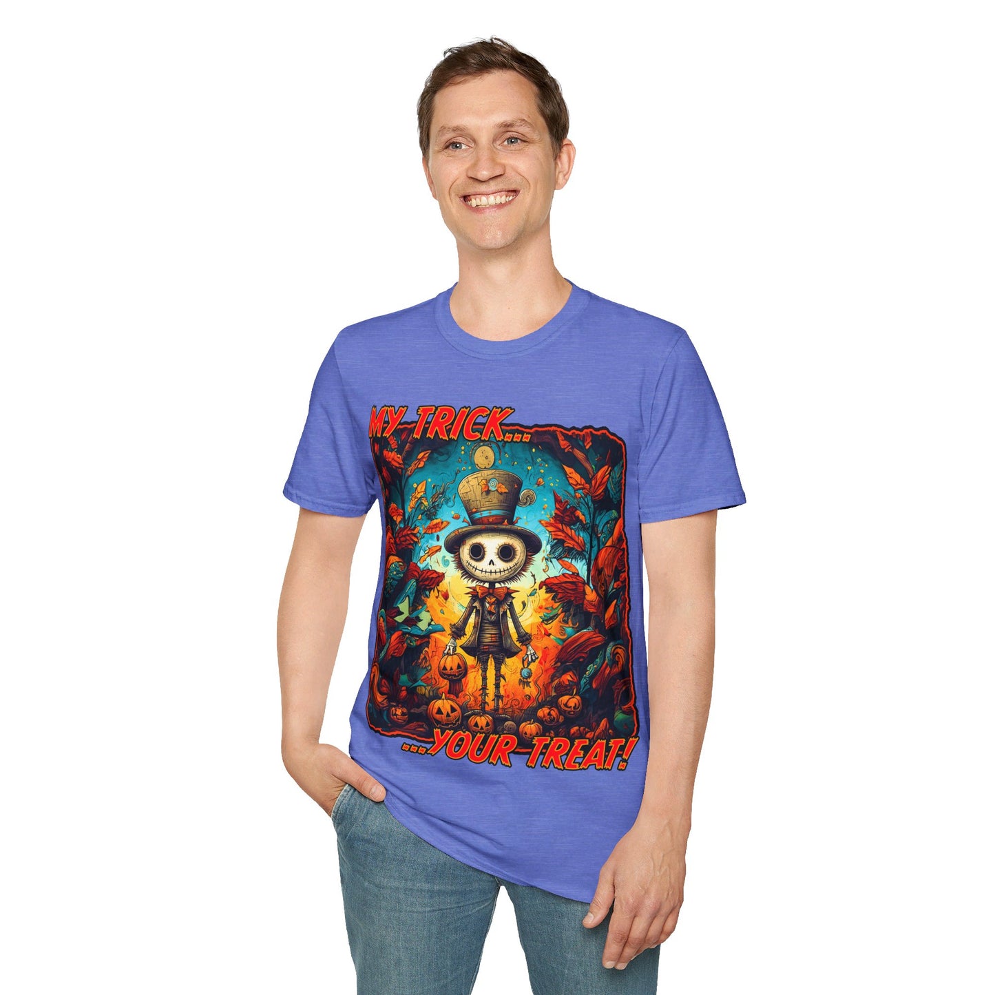 "My Trick...Your Treat!" Unisex Softstyle T-Shirt from Adobe Dregs Coffee Stash™