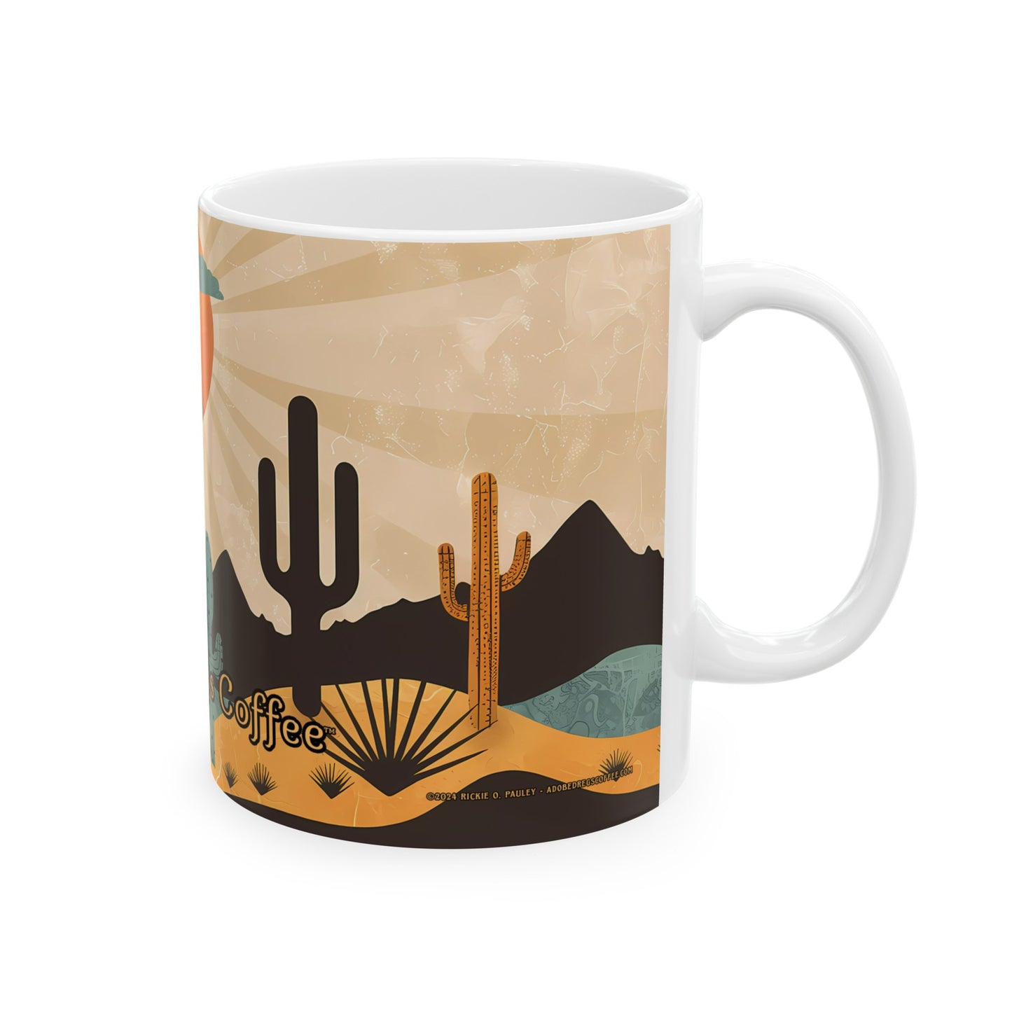 Saguaro Sun Rise & Shine: Adobe Dregs Coffee Ceramic Mug, 11oz