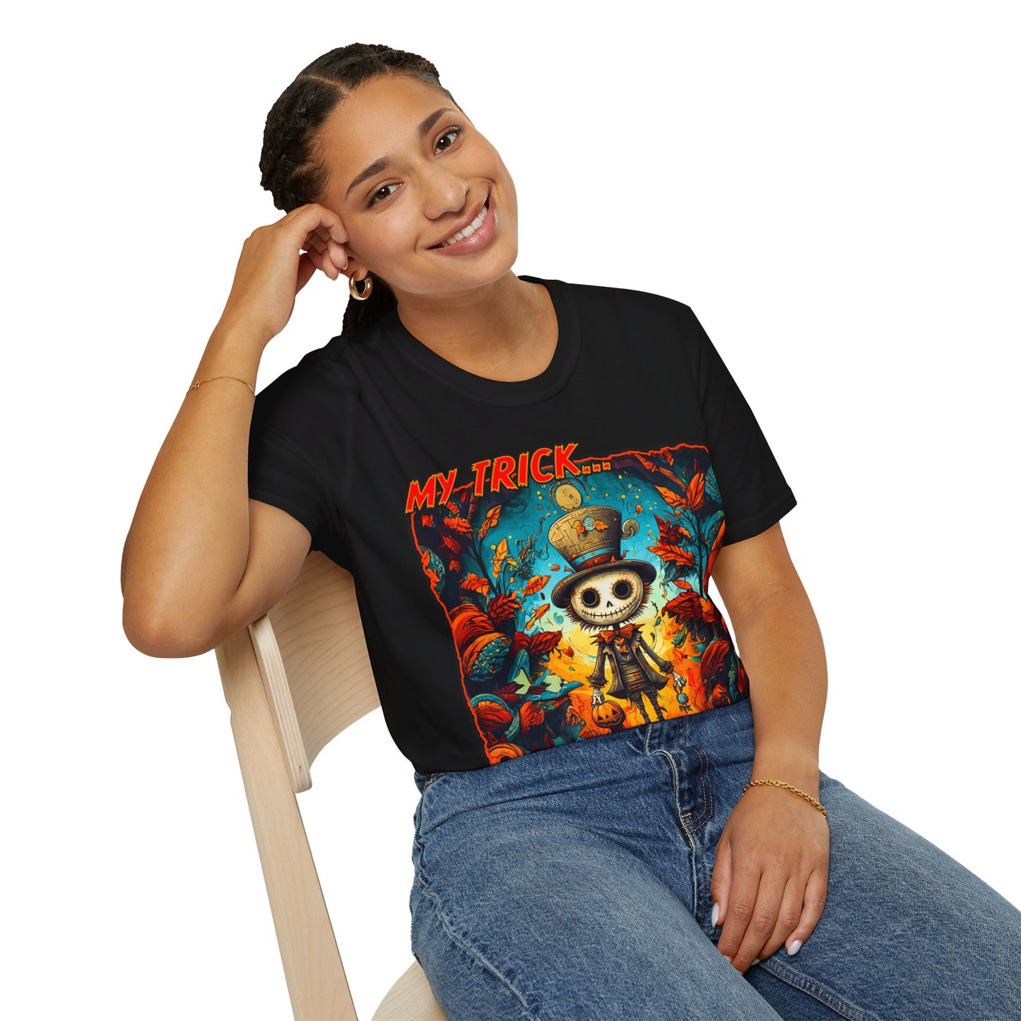 "My Trick...Your Treat!" Unisex Softstyle T-Shirt from Adobe Dregs Coffee Stash™