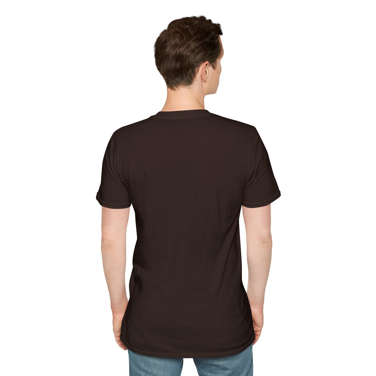 "Detached Disguise" Unisex Softstyle T-Shirt from Adobe Dregs Coffee Stash™