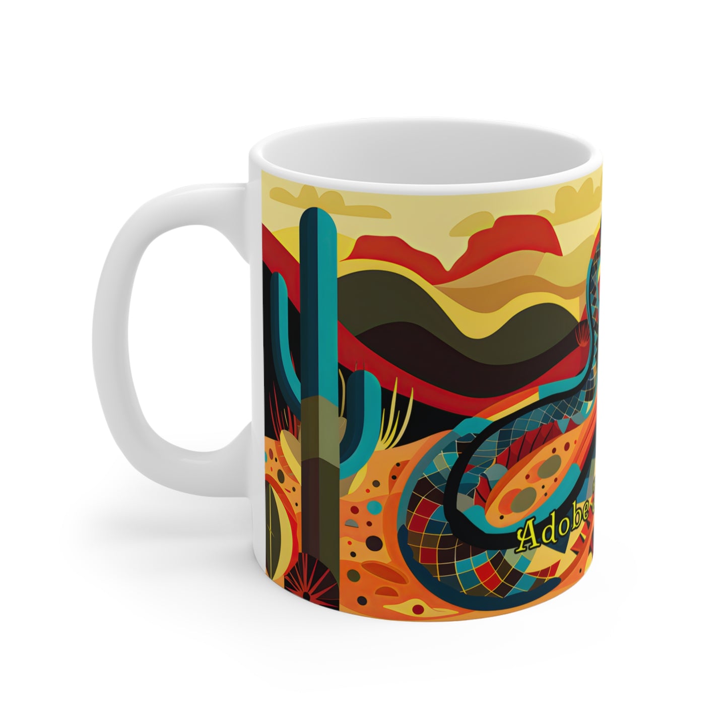 "Mosaic Rattler" 11oz Coffee Mug, from Adobe Dregs Coffee Stash™