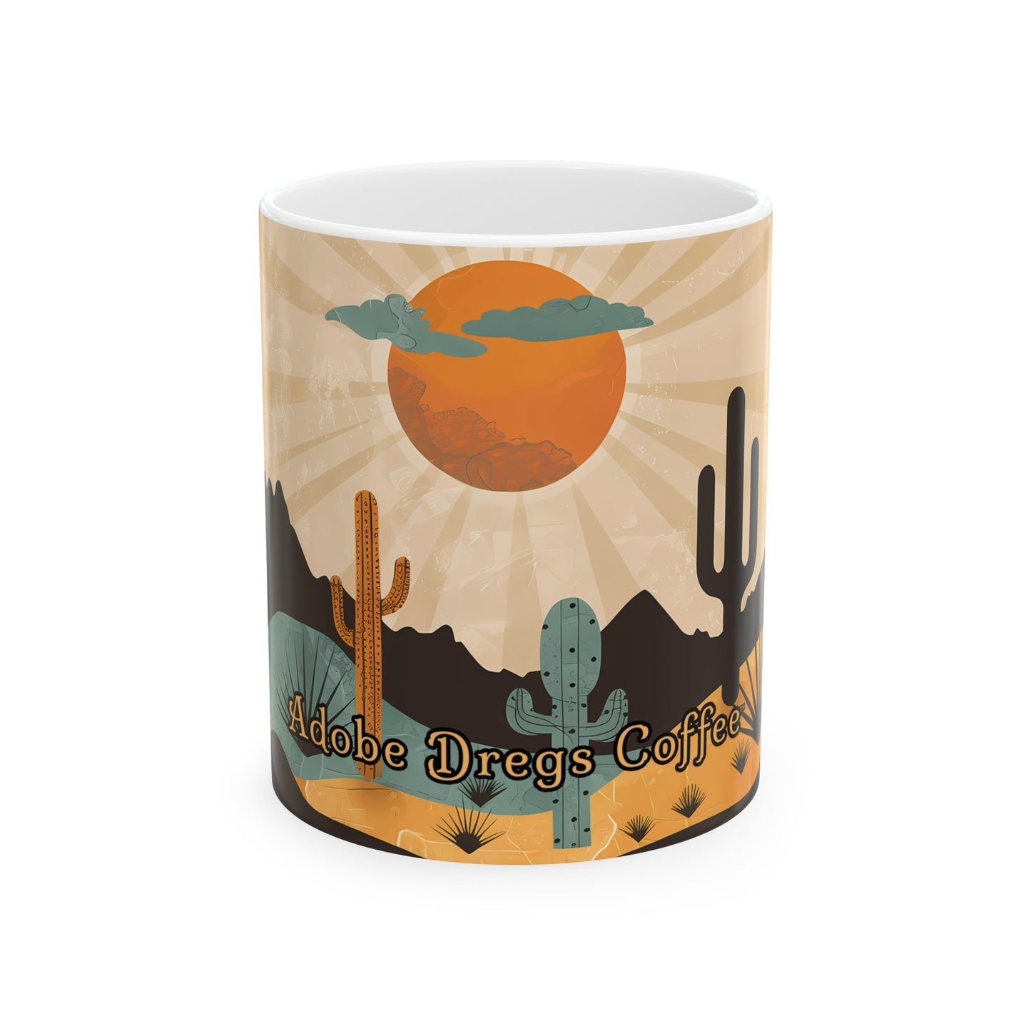 Saguaro Sun Rise & Shine: Adobe Dregs Coffee Ceramic Mug, 11oz