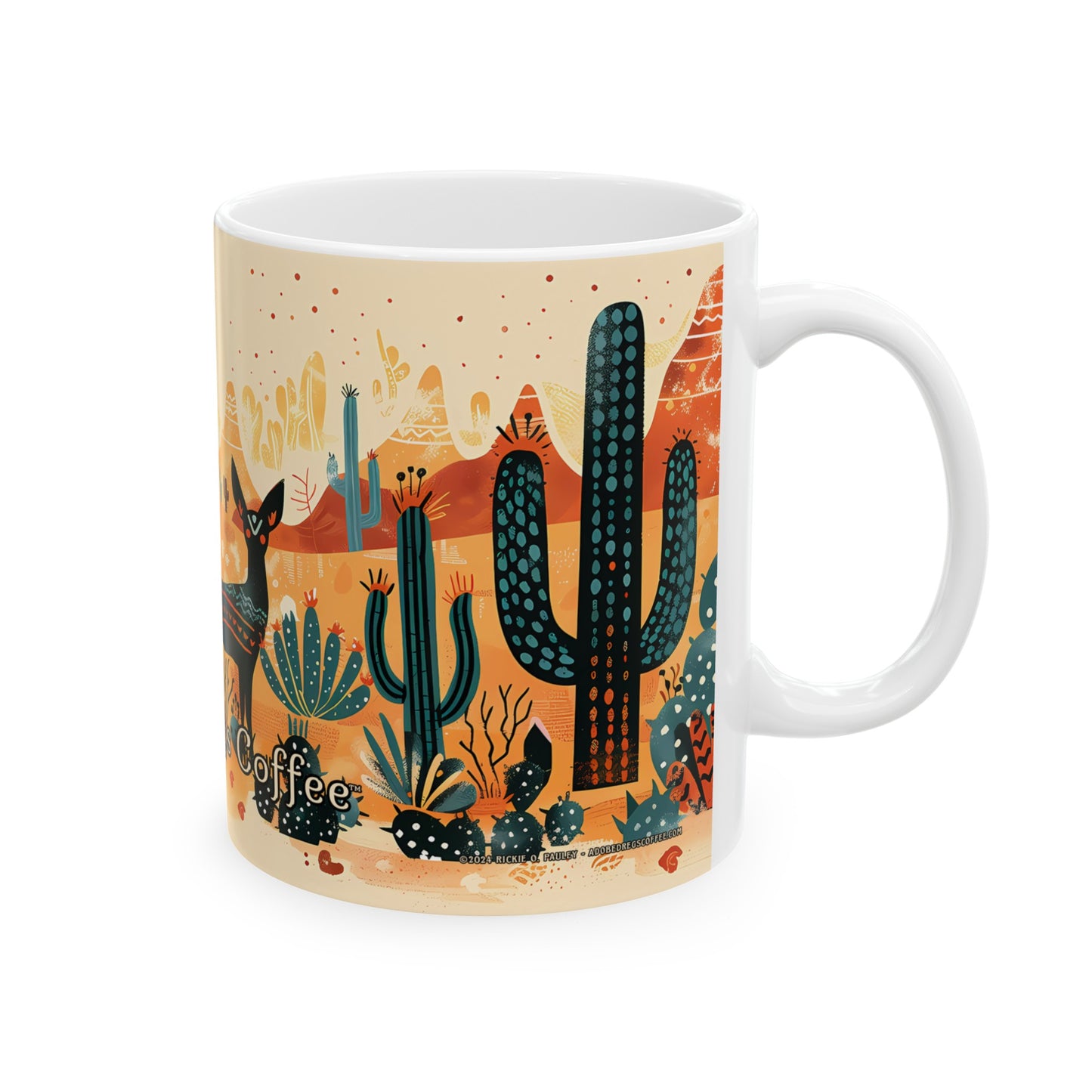 Saguaro Cactus: Adobe Dregs Coffee Ceramic Mug, 11oz