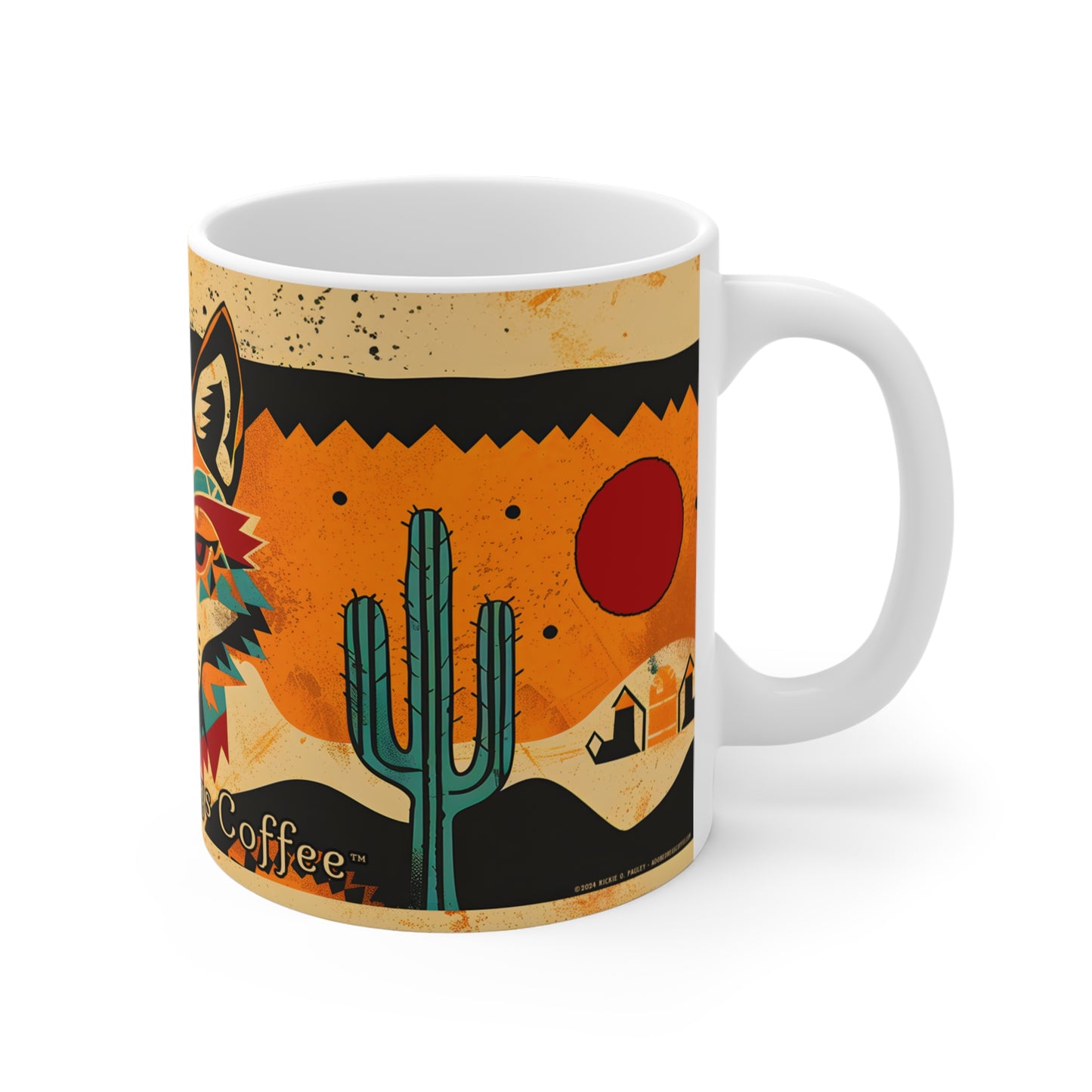 "Coy Coyote" 11oz Coffee Mug, from Adobe Dregs Coffee Stash™