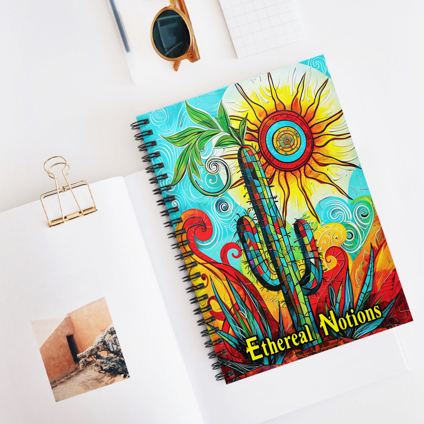 "Ethereal Notions" A Journal & Spiral Notebook - Ruled Line From Adobe Dregs Coffee Stash™