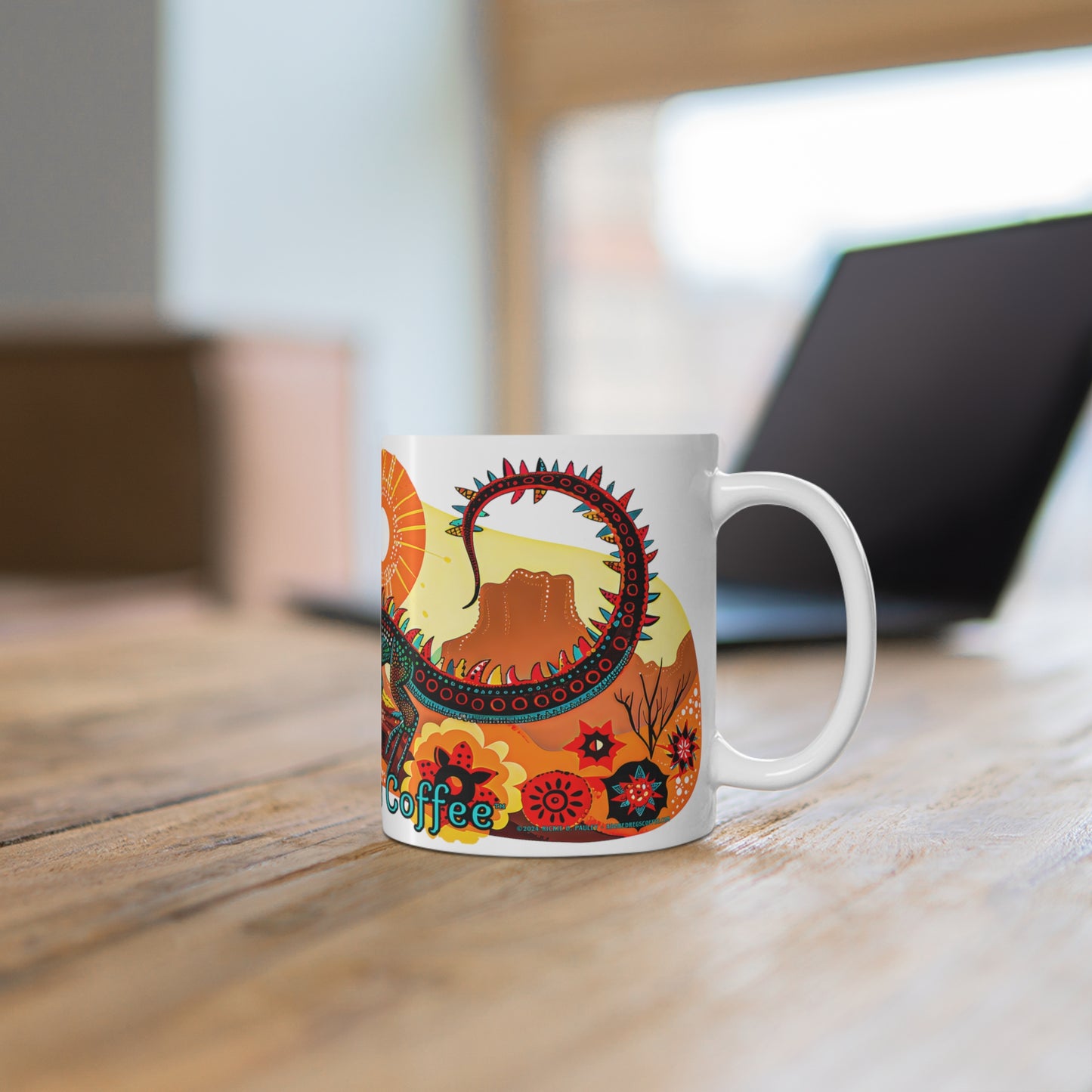 "Basking in the Sun" 11oz Coffee Mug, from Adobe Dregs Coffee Stash™