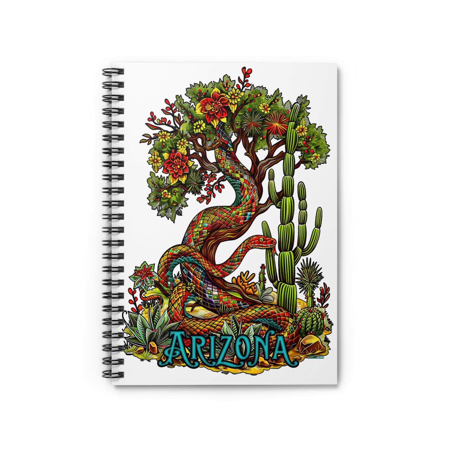 "Serpent of Java" A Journal & Spiral Notebook - Ruled Line From Adobe Dregs Coffee Stash™