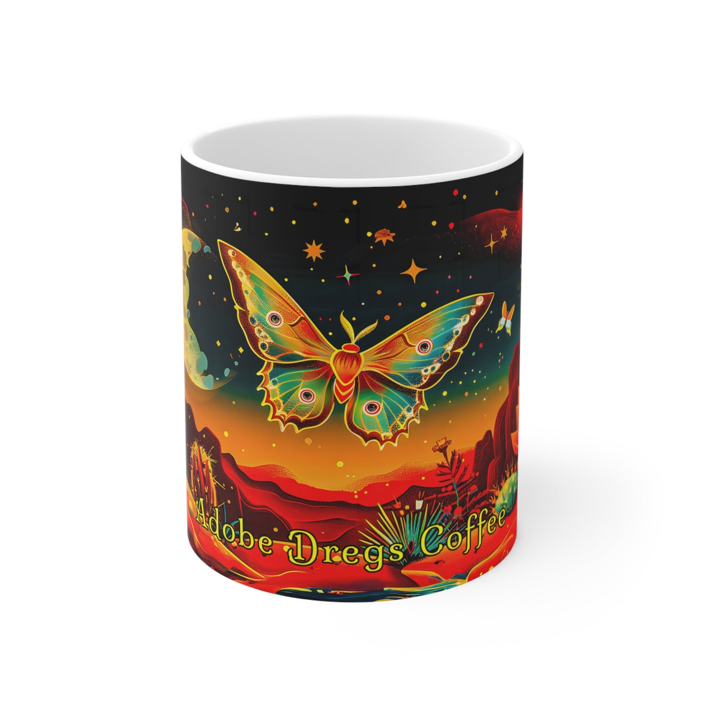 "Twilight Flutterby" 11oz Coffee Mug, from Adobe Dregs Coffee Stash™