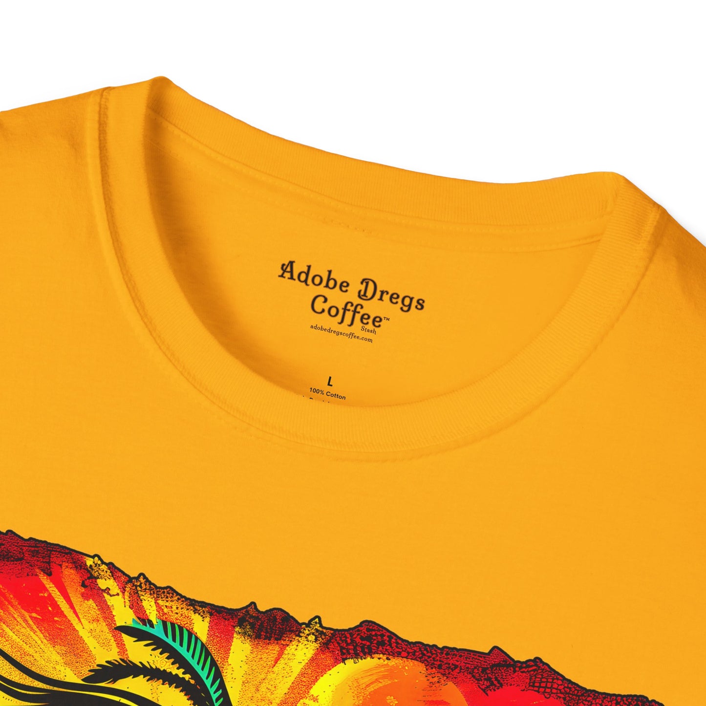 "Sunset Anthem" Unisex Softstyle T-Shirt from Adobe Dregs Coffee Stash™